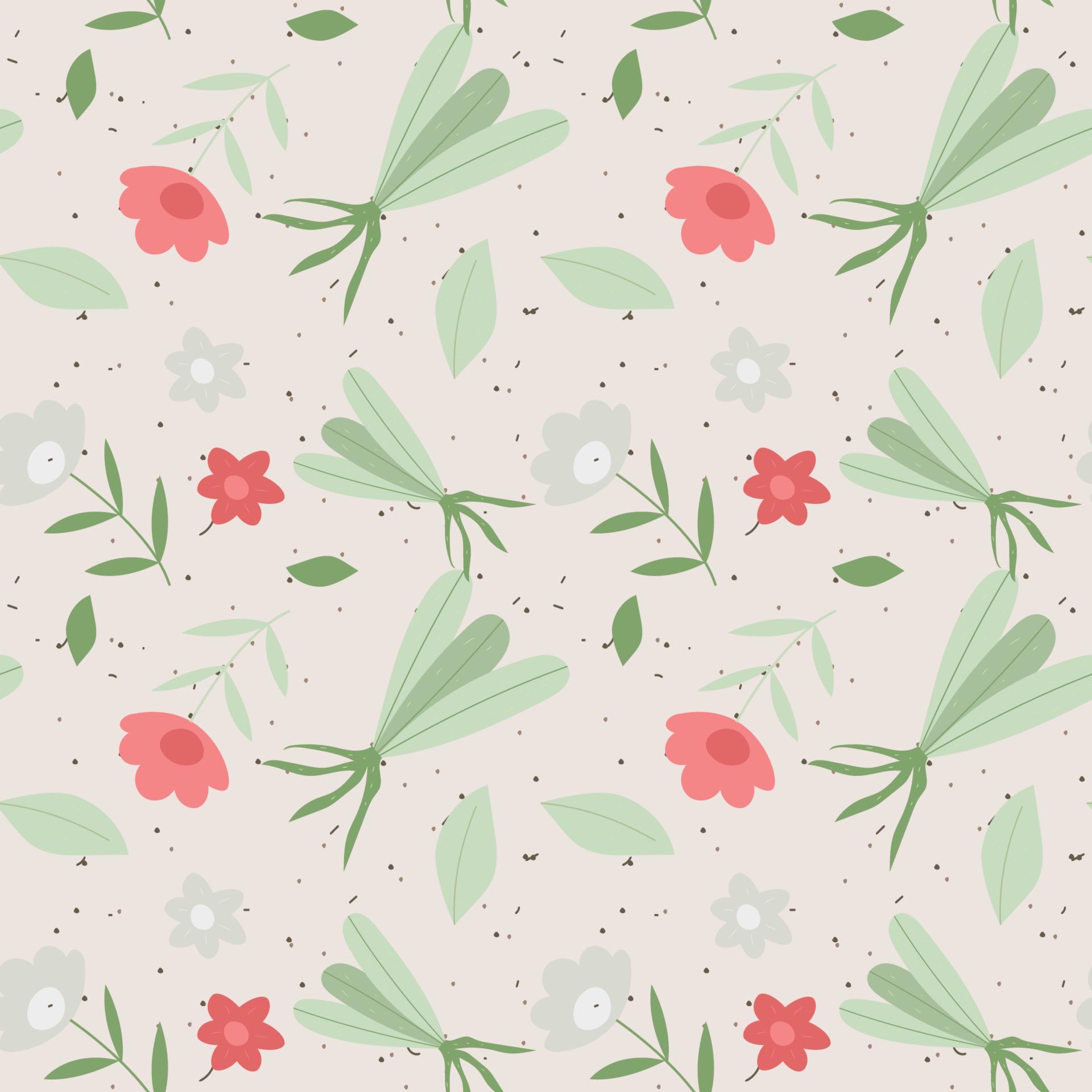 Organic shape with leaves and flowers shape pattern. Stock Free