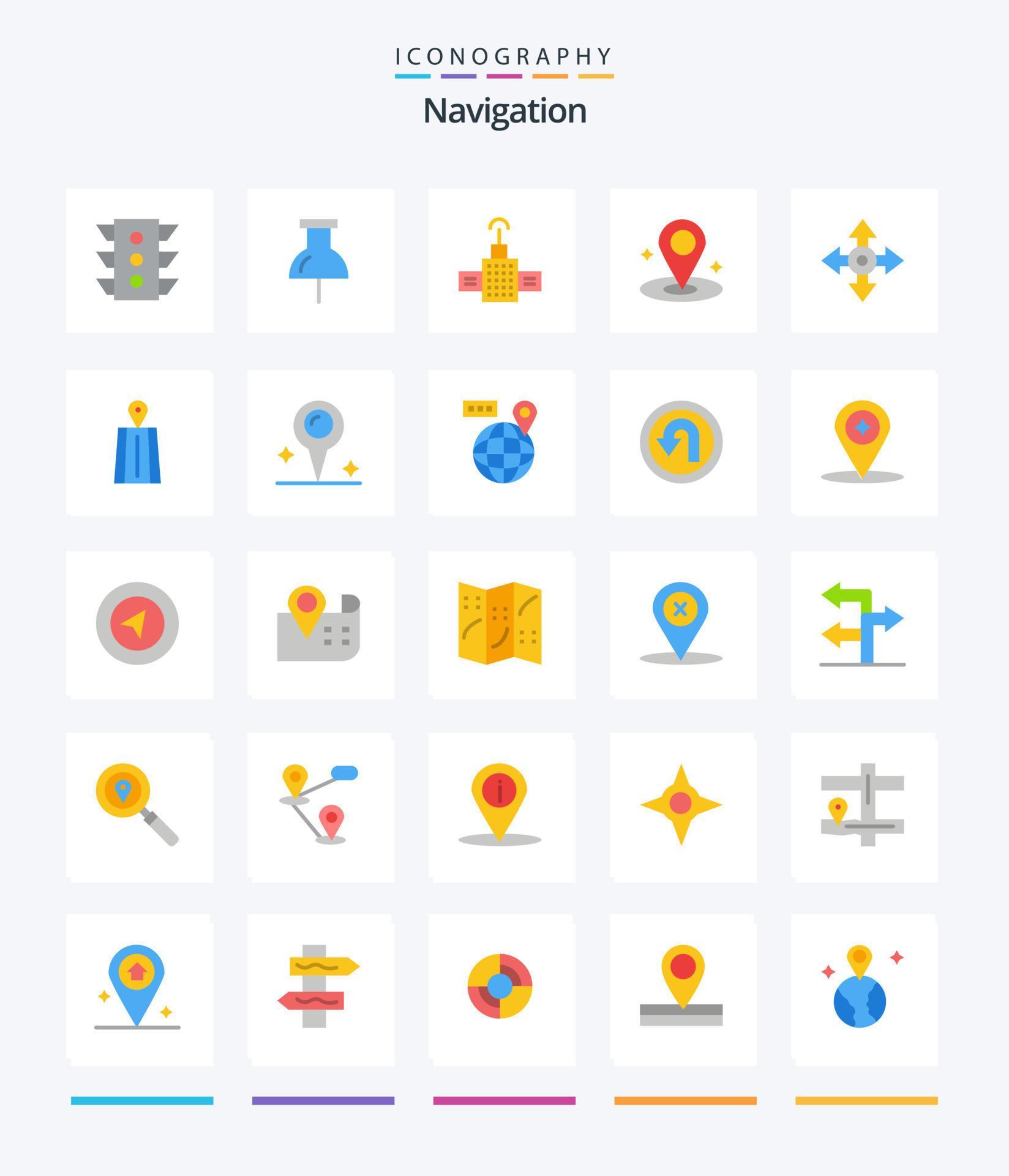 Creative Navigation 25 Flat icon pack Such As navigation. map. gps. arrow. navigation Stock Free