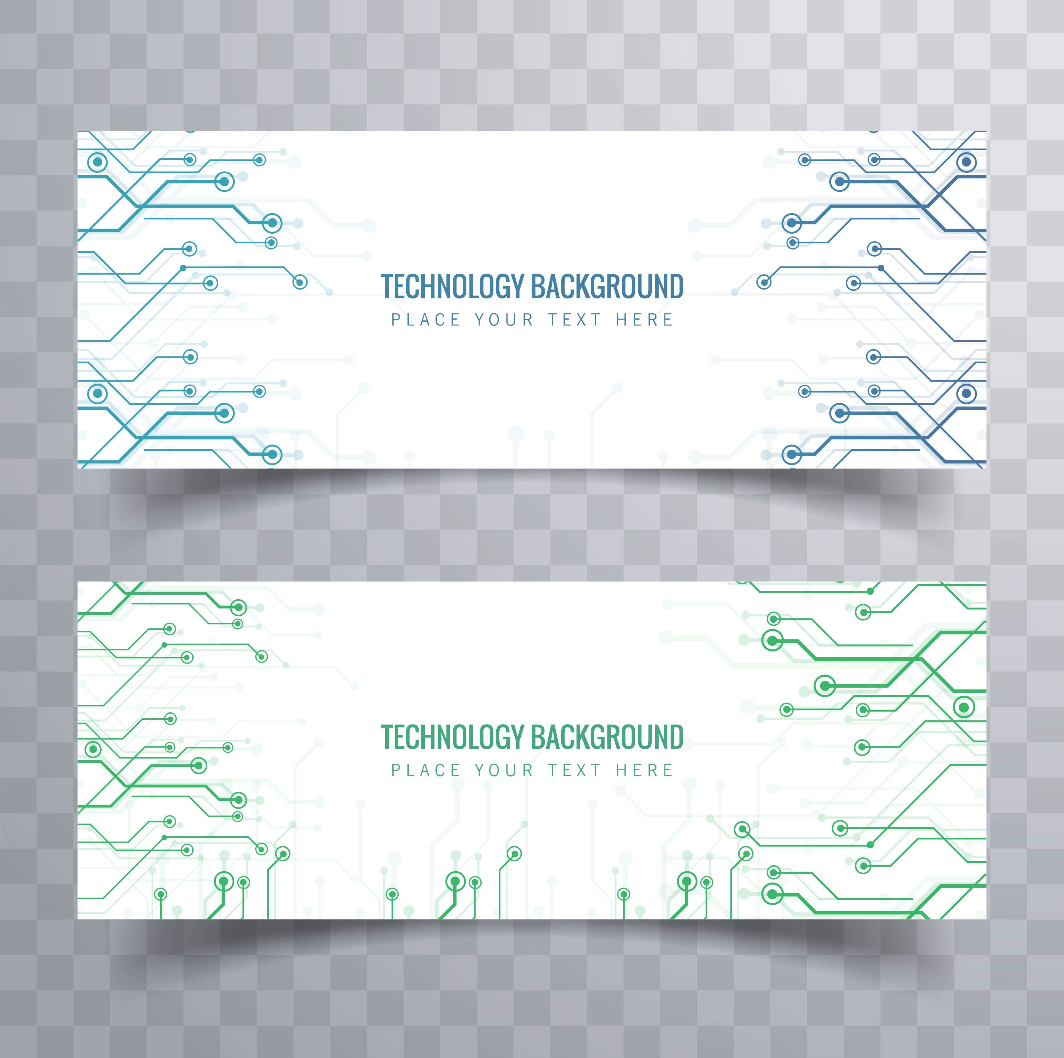 Elegant technology banners set design Free Vector