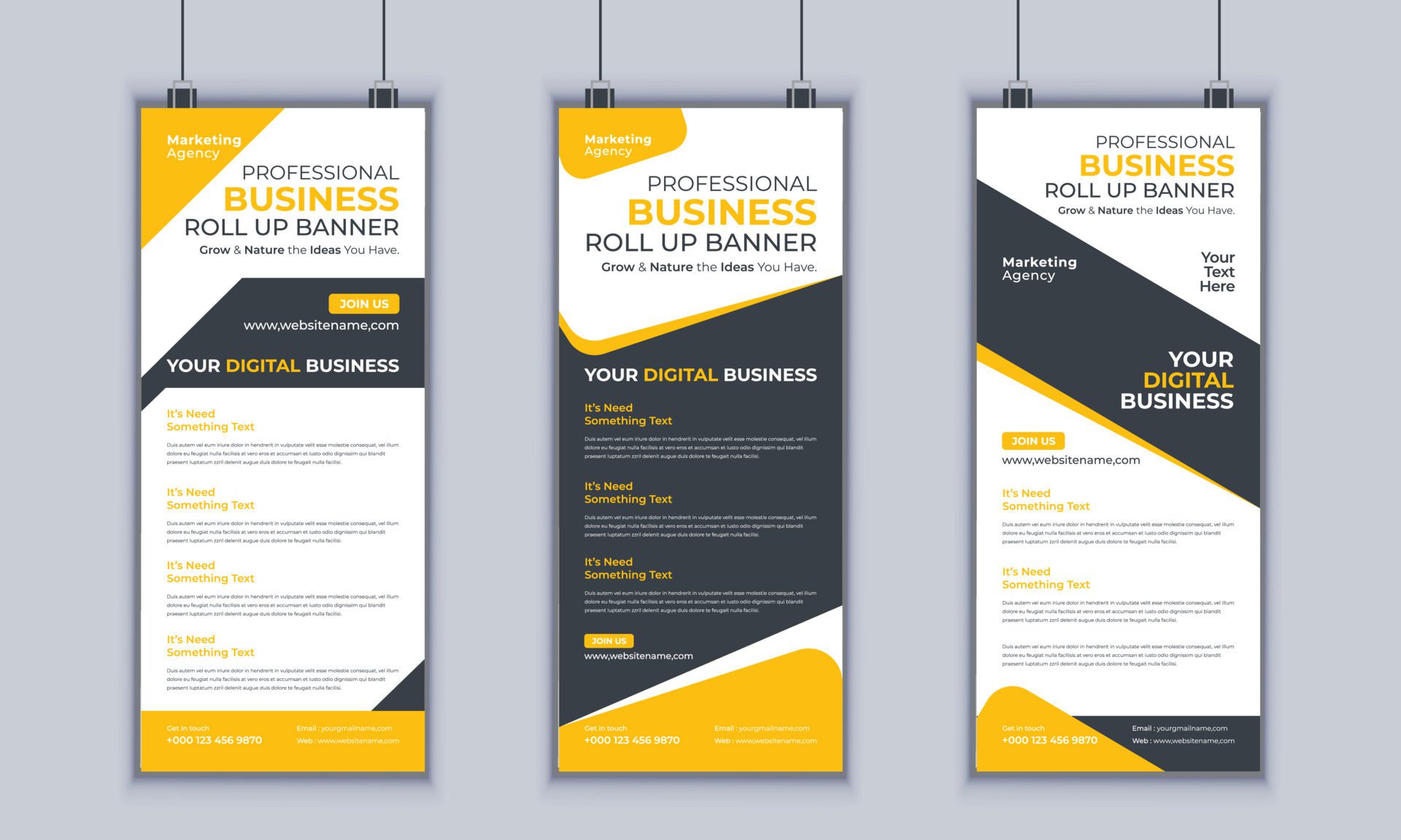 Corporate Business Roll up Banner Design, Multipurpose Roll Up Banner Standee Design, Vector Banner Template, Corporate Identity Print Template Free Vector