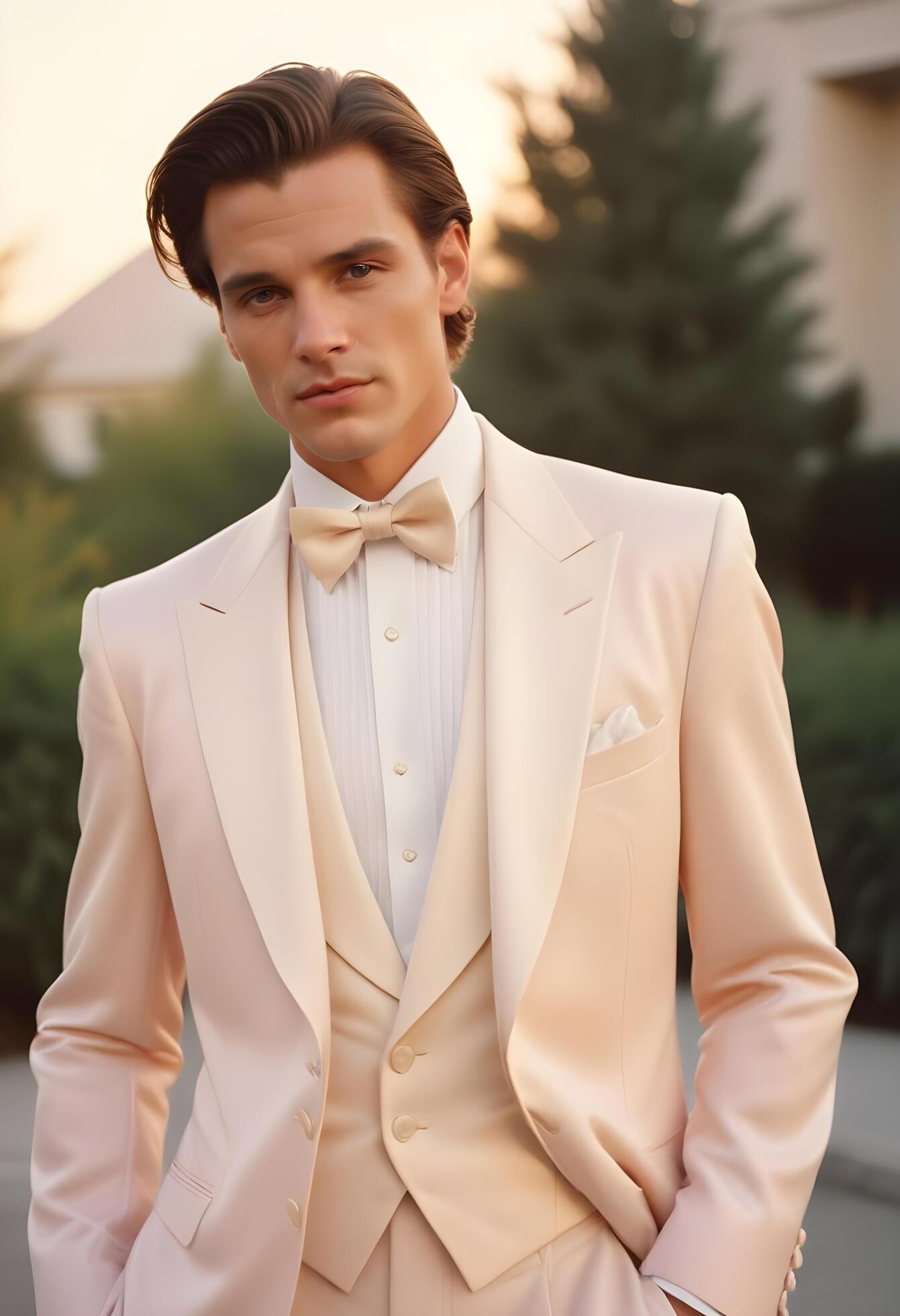 Portrait of a handsome young man in suit Stock Free