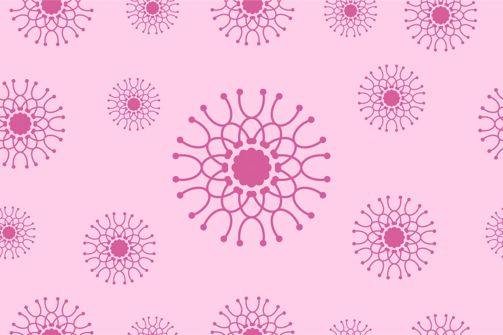 Abstract geometric pink flowers pattern. Pinky Seamless floral background design template. Tileable vintage ornament. stylish graphic design. Stock Free