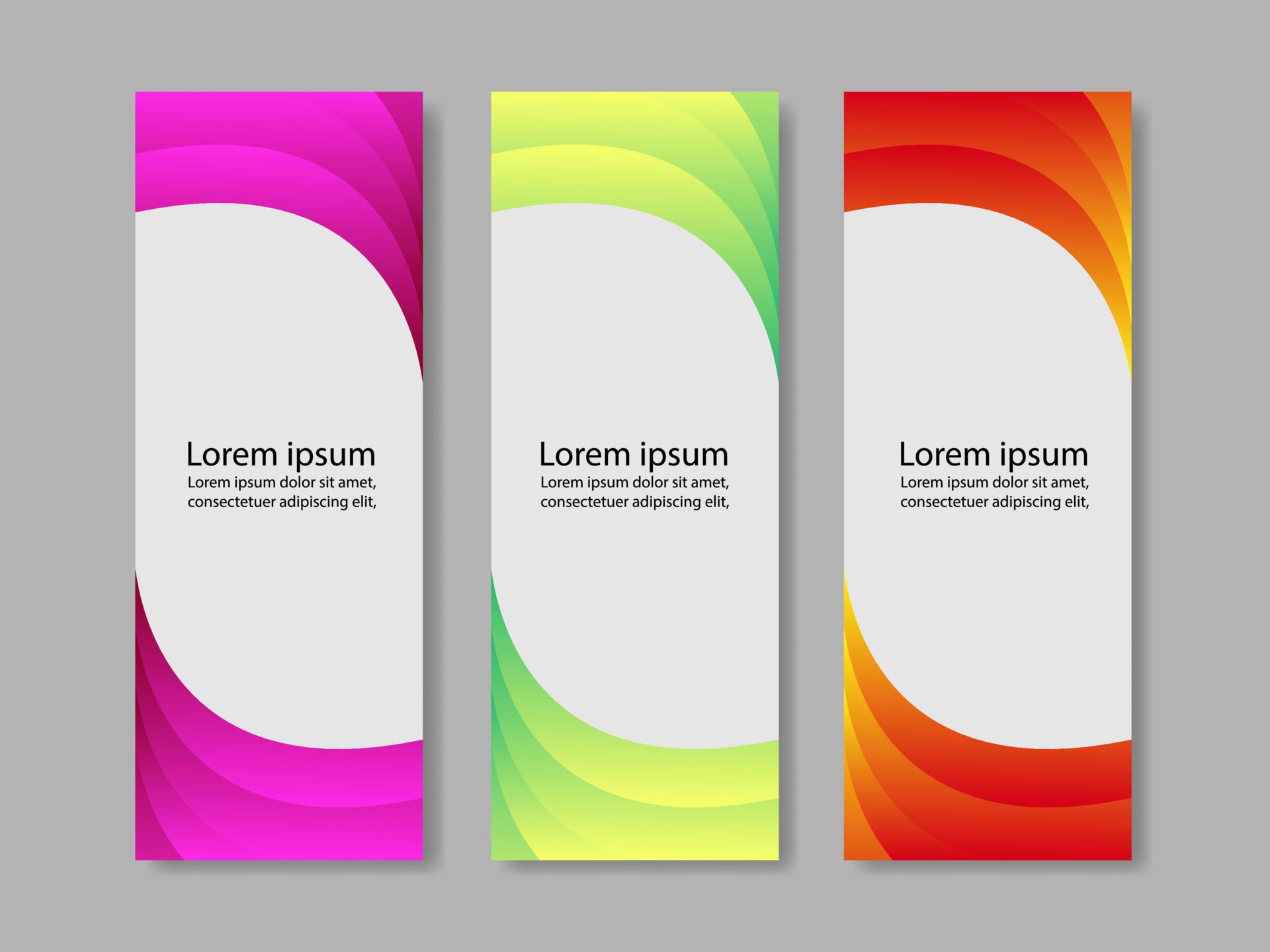 gradient vertical banner collection wave shape Free Vector