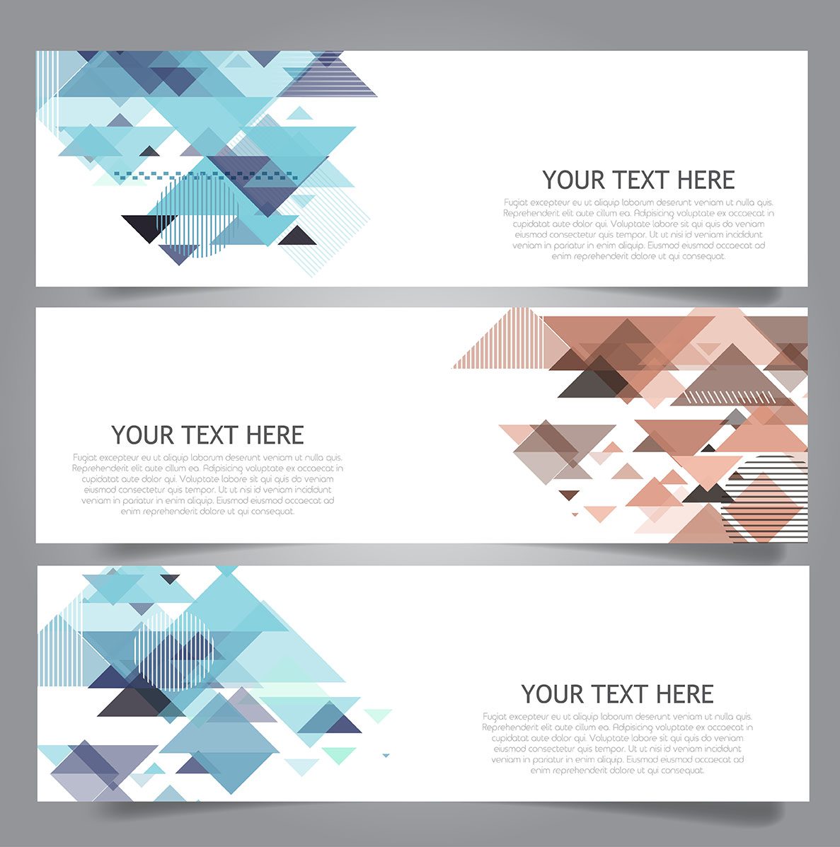 Low poly vector banners Free Vector