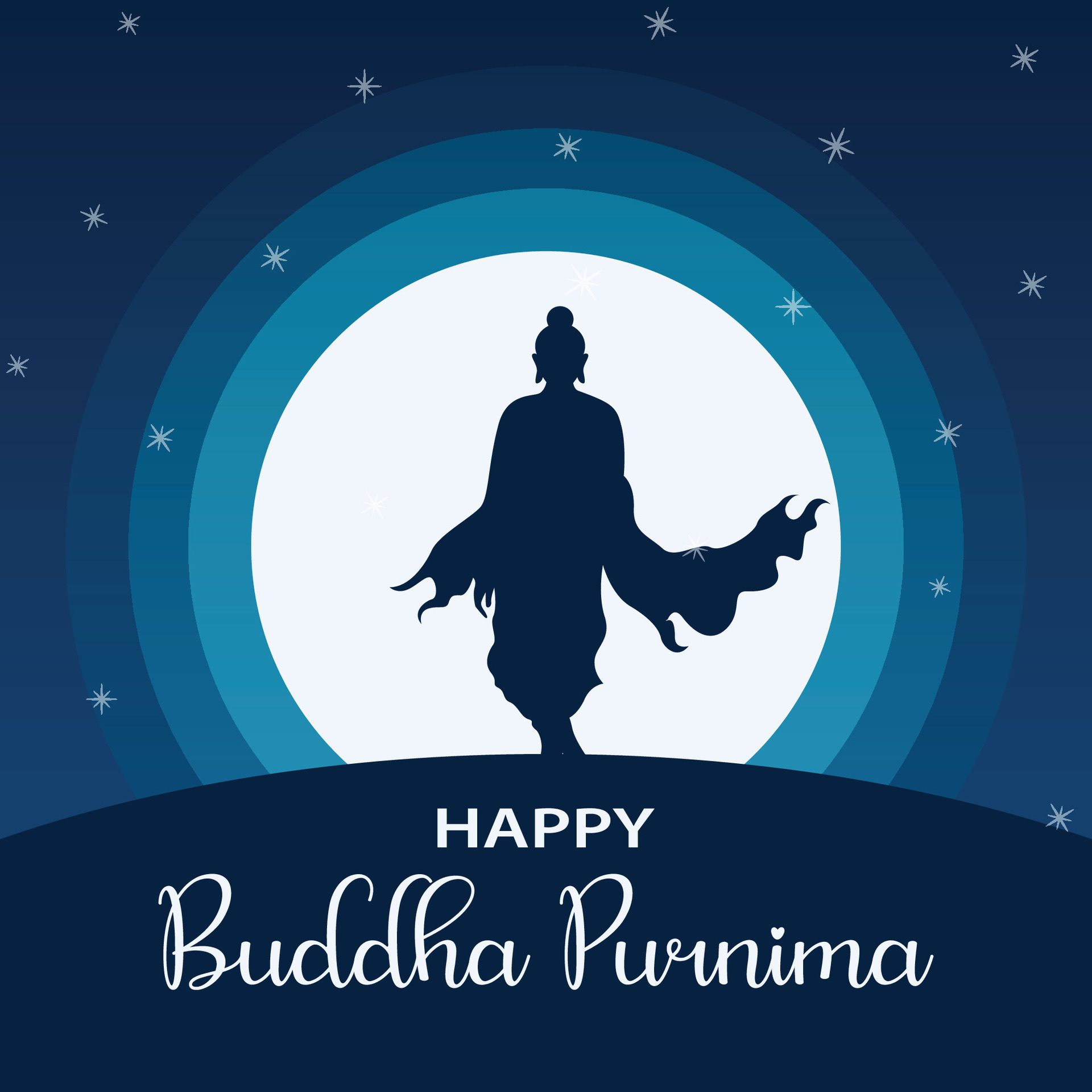 Buddha Purnima banner illustration Free Vector