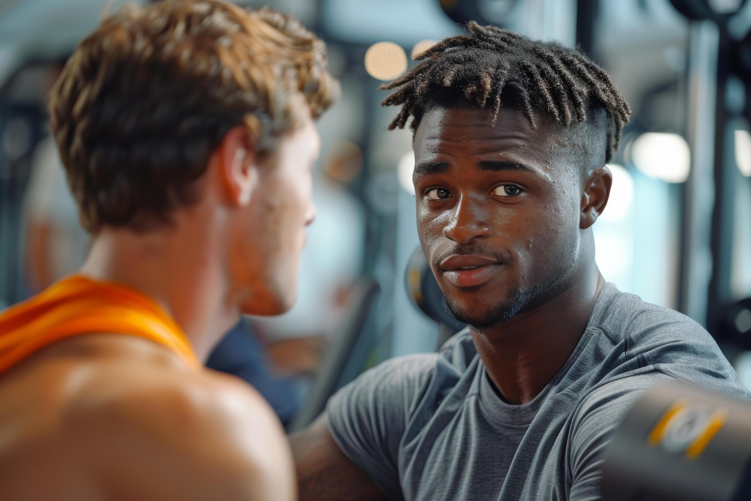 Black Man With Dreadlocks Looking At Camera in a Gym Stock Free