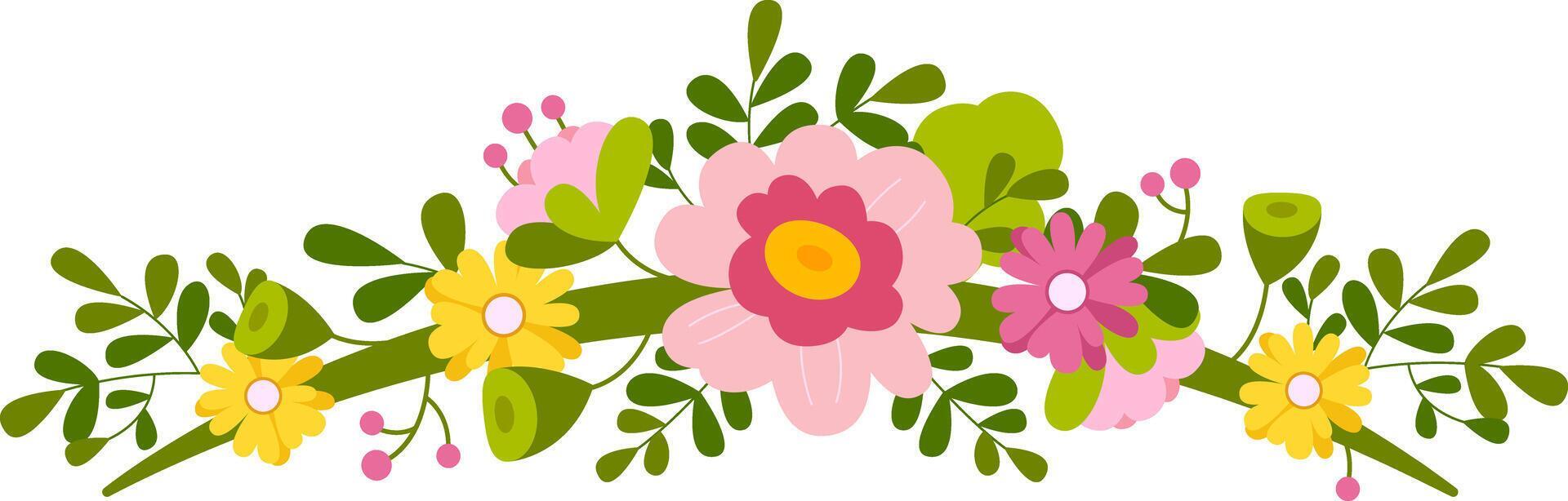 flower bouquet vivid color illustration Stock Free