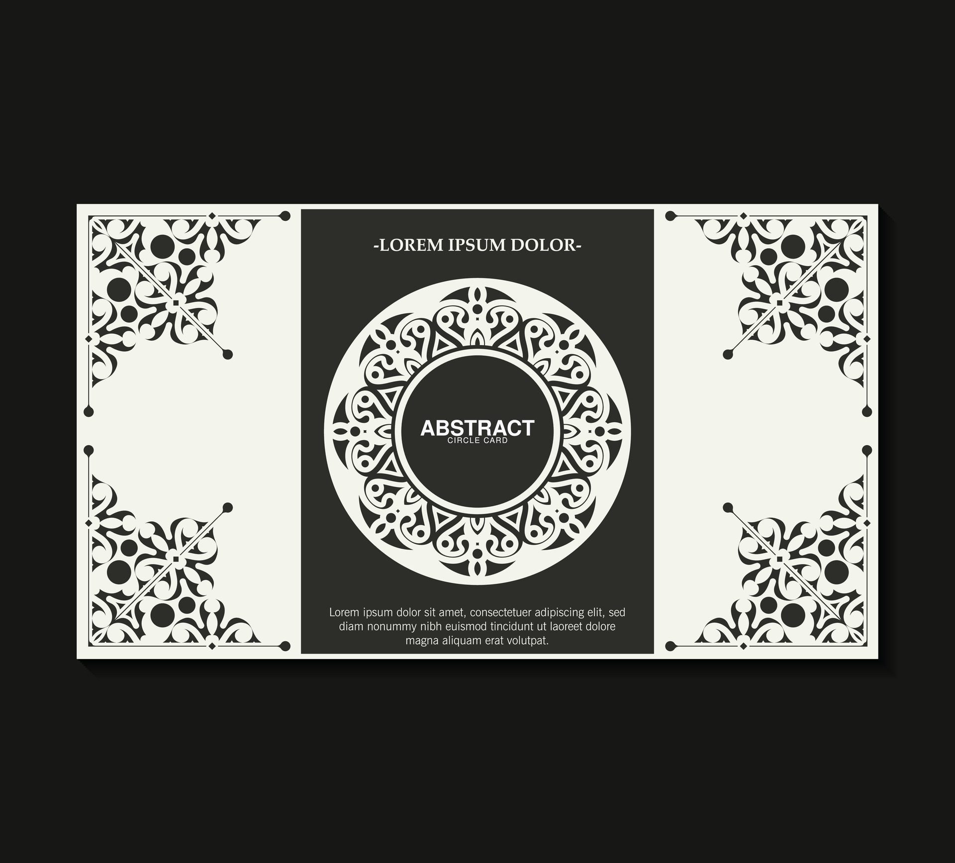 flat border circle pattern card design Free Vector