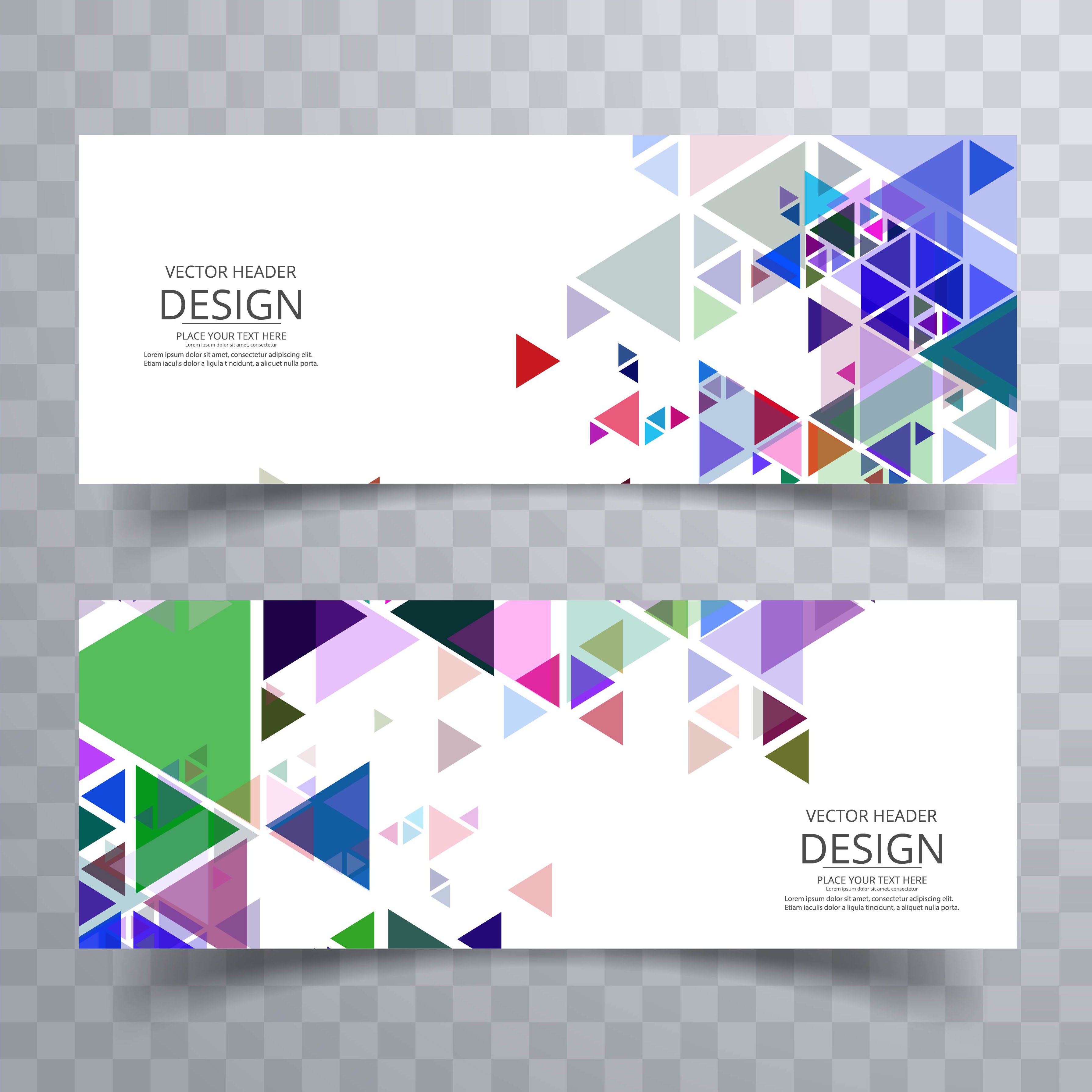 Abstract colorful banners set design vector Free Vector