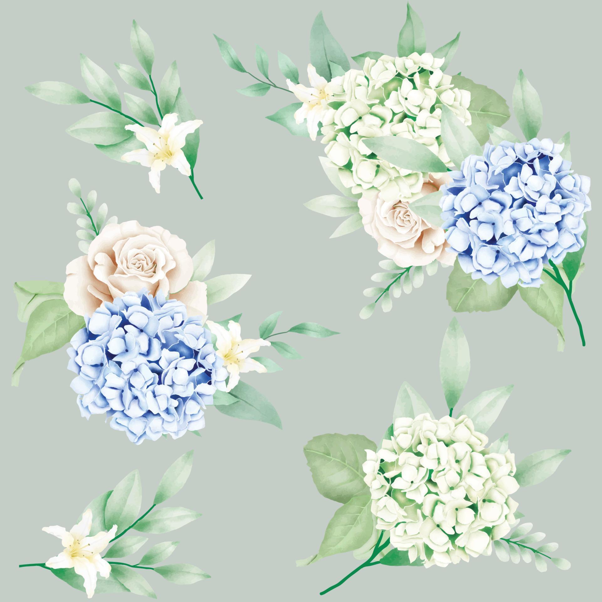 seamless pattern Floral hydrangea watercolor Stock Free