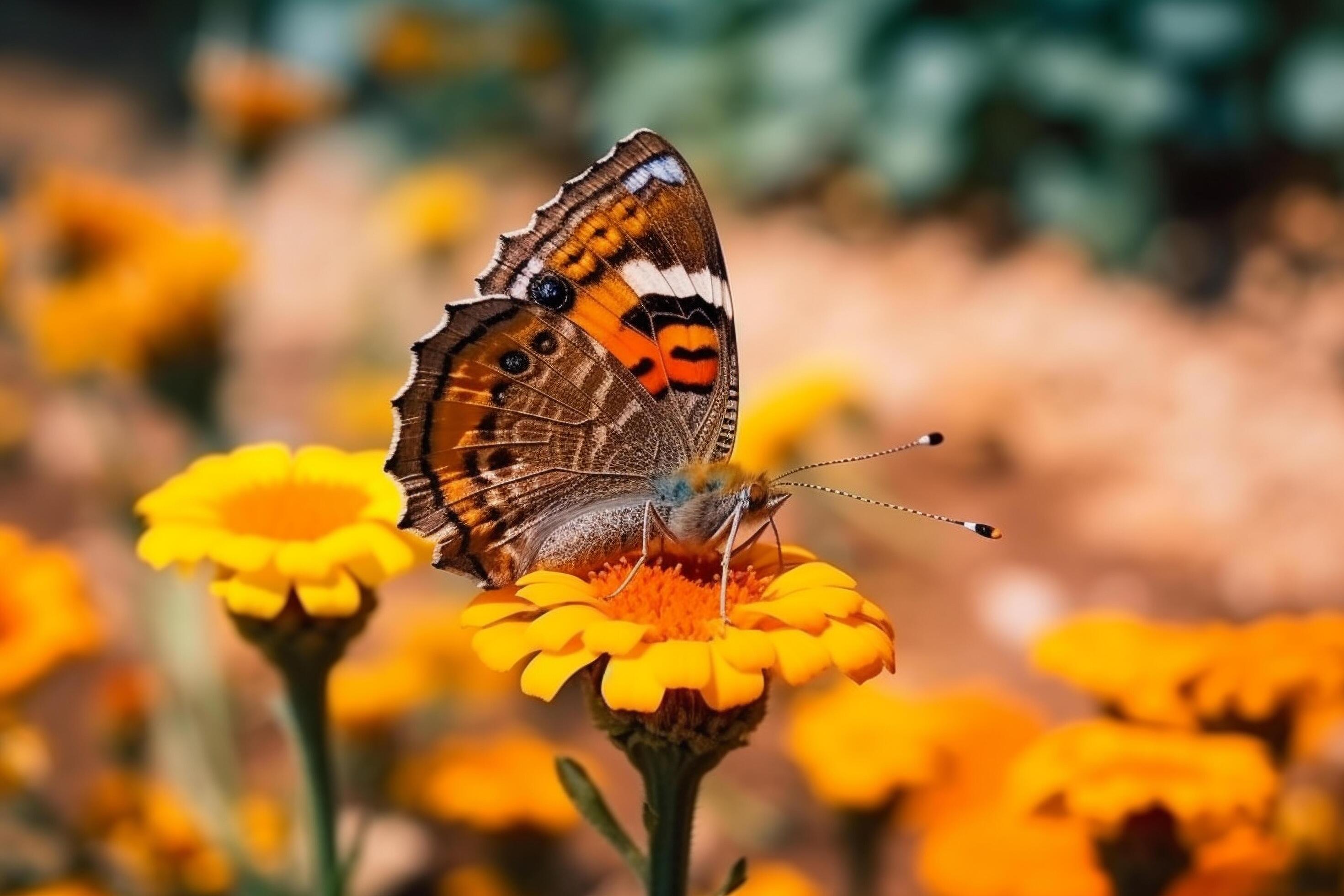 butterfly on flower Stock Free