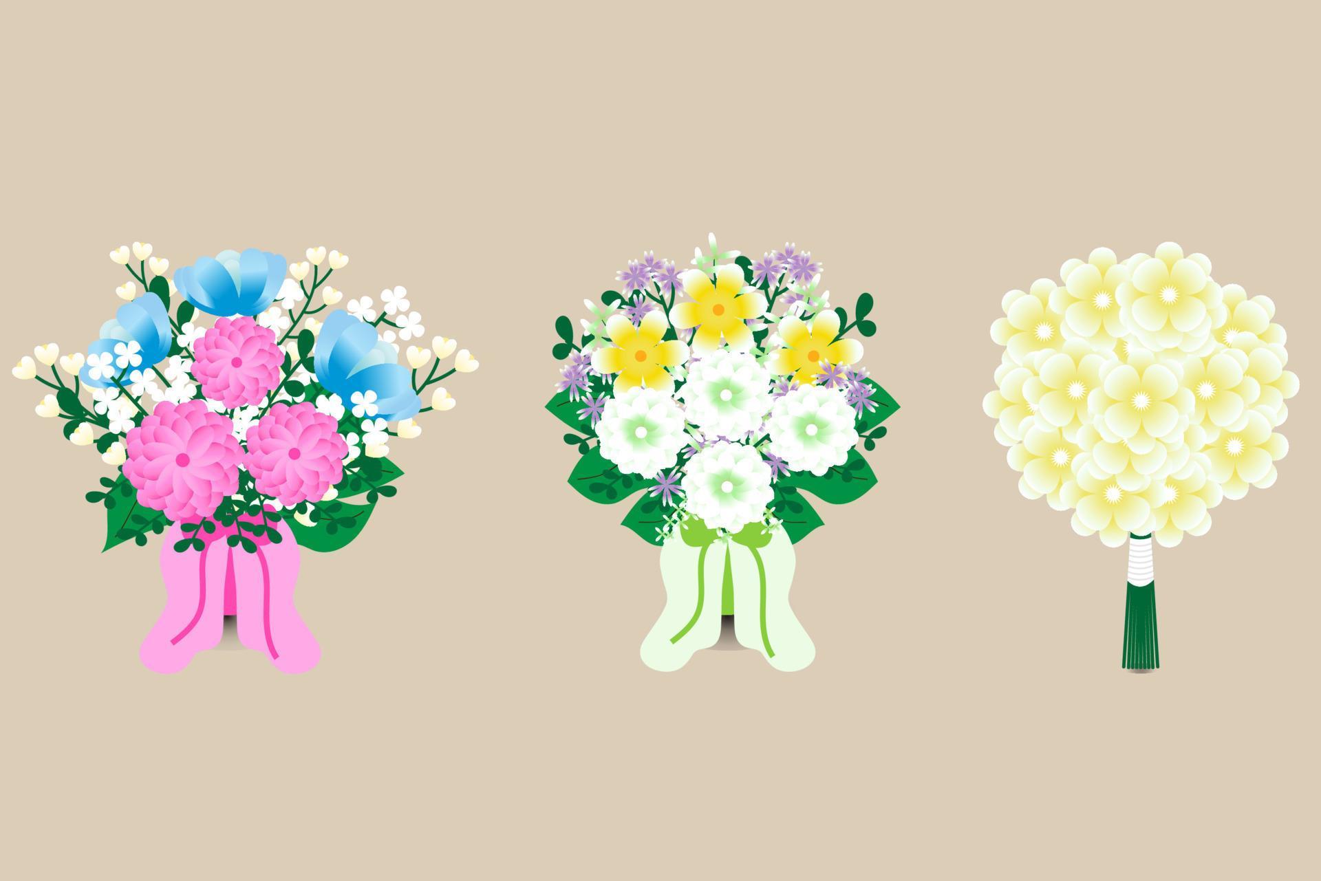 beautiful wedding flower bouquet illustration design Stock Free