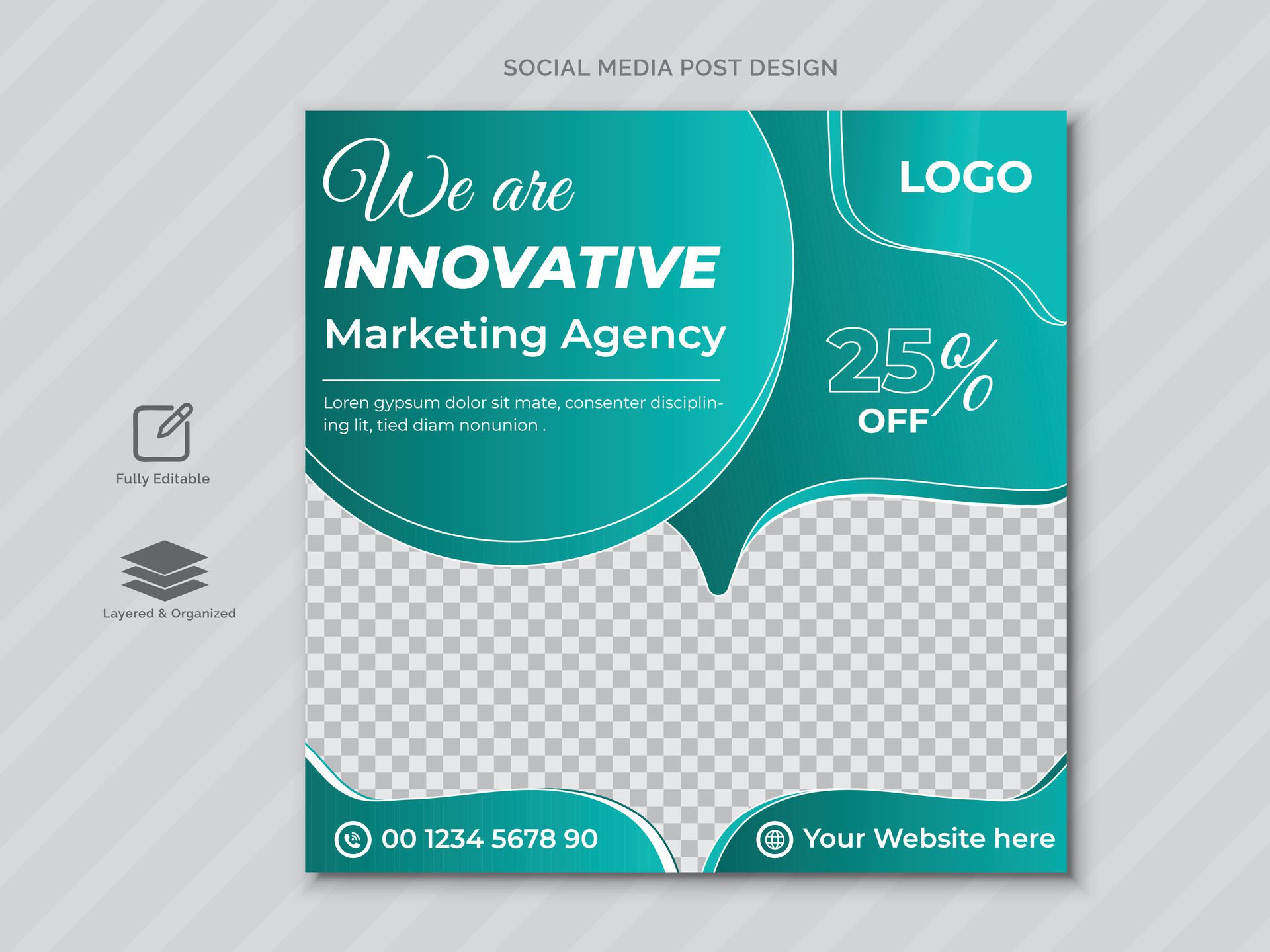 Creative Social media post design template design or web banner design Free Vector