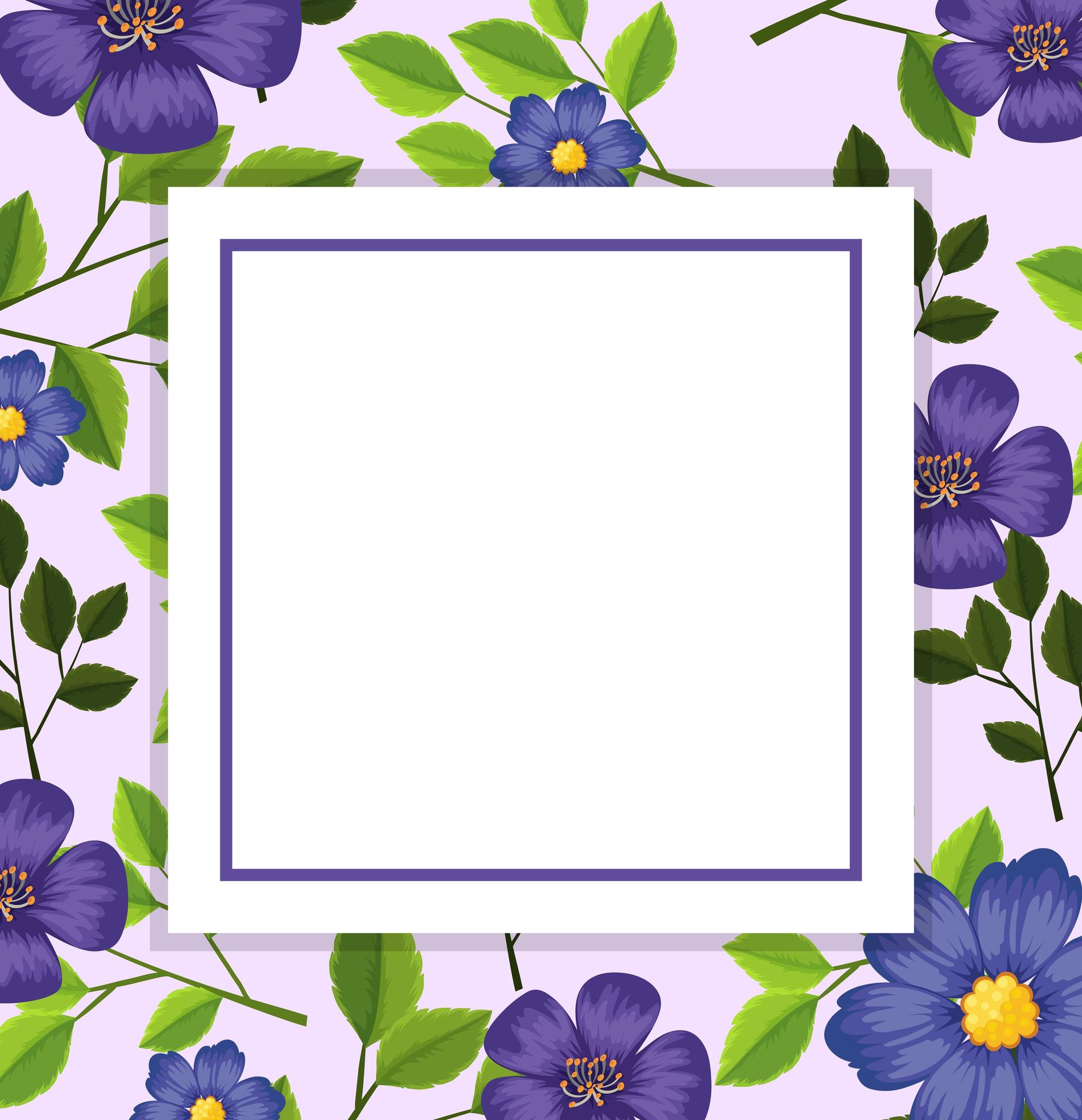 Purple flower card template Stock Free