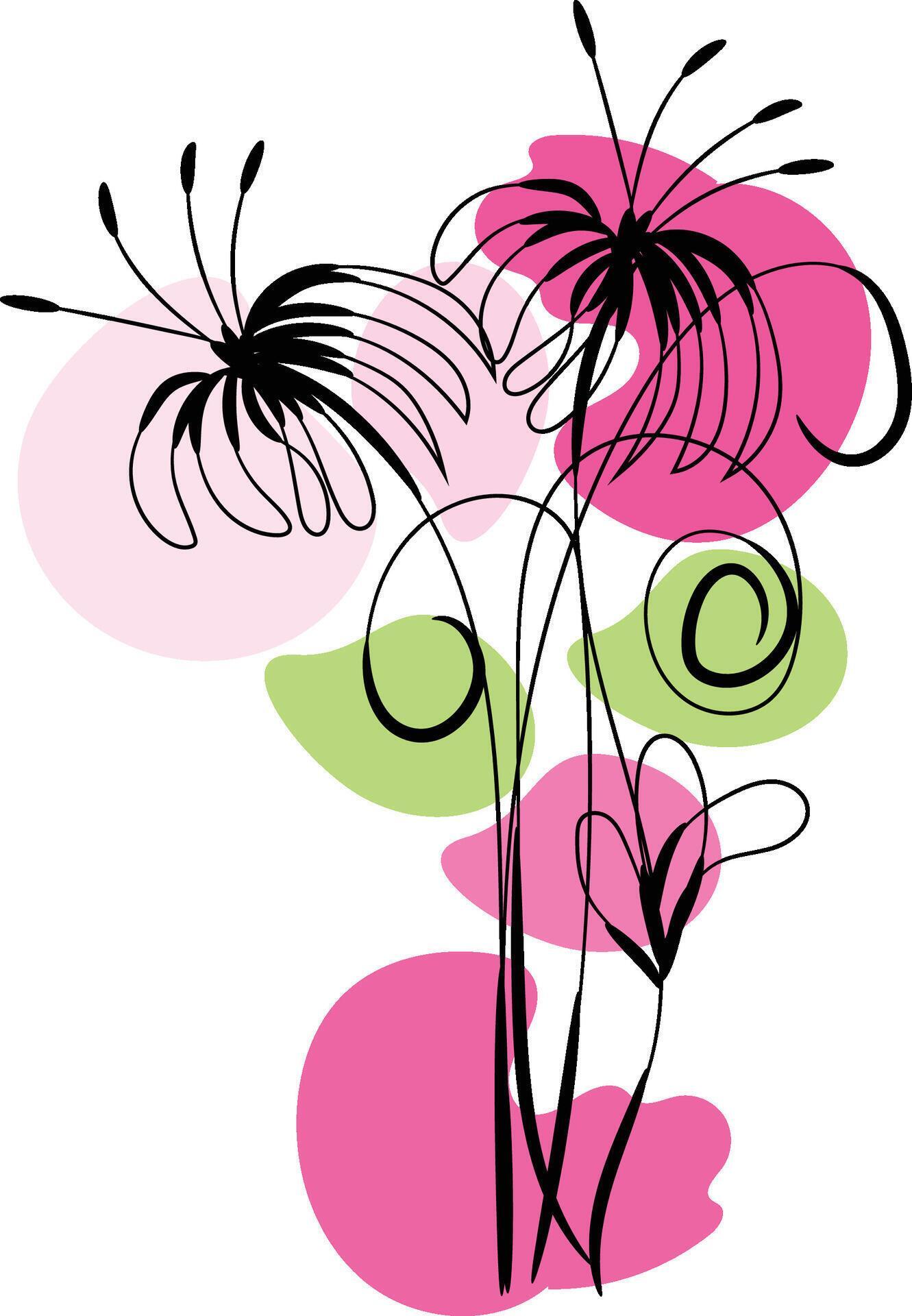 Monochromatic spring flowers collection Stock Free