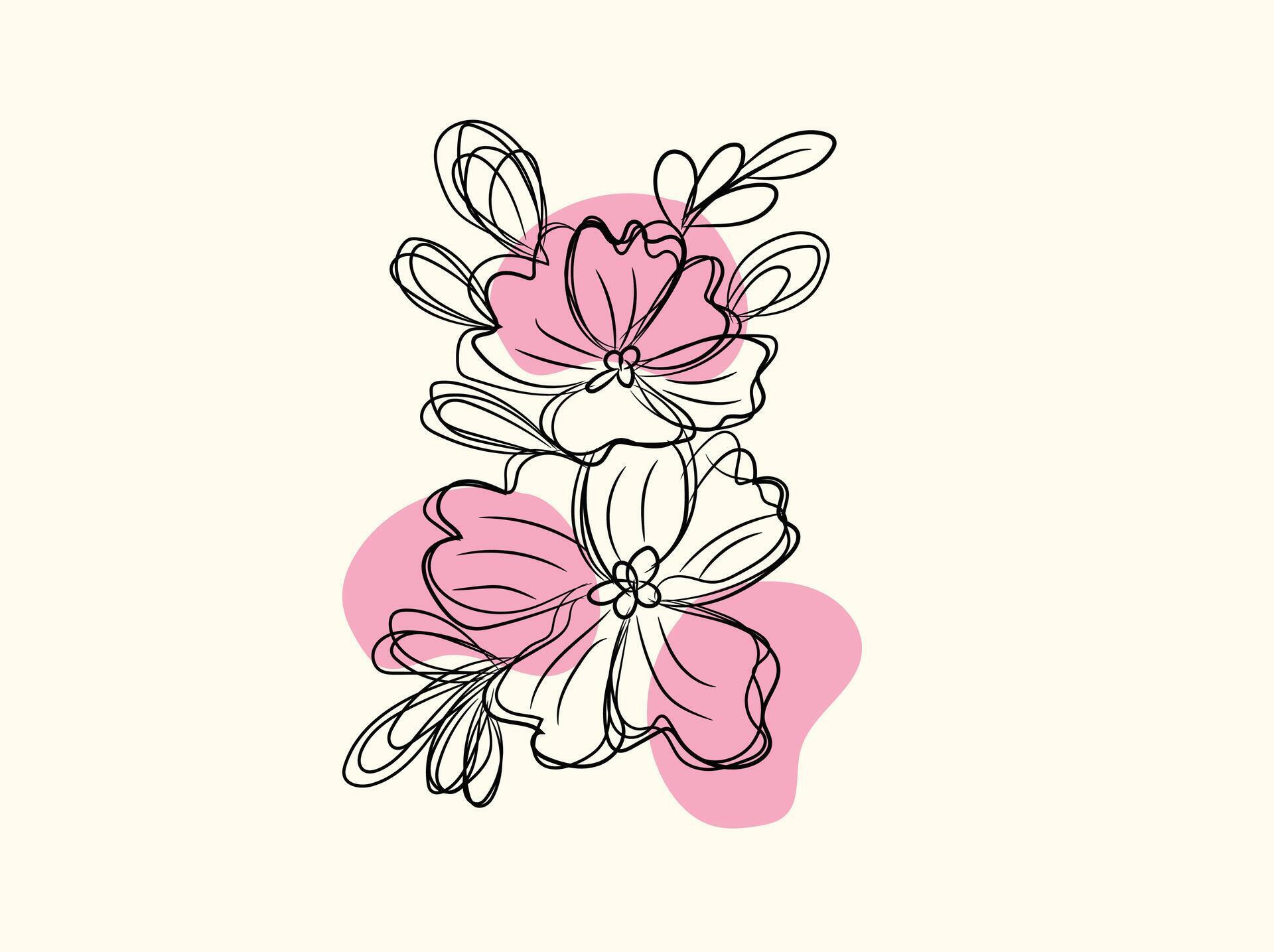 Hand drawn simple flower outline Stock Free