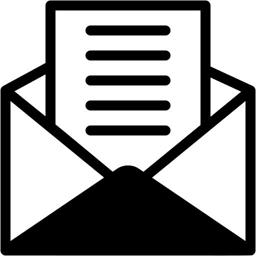 Letter, open, email icon