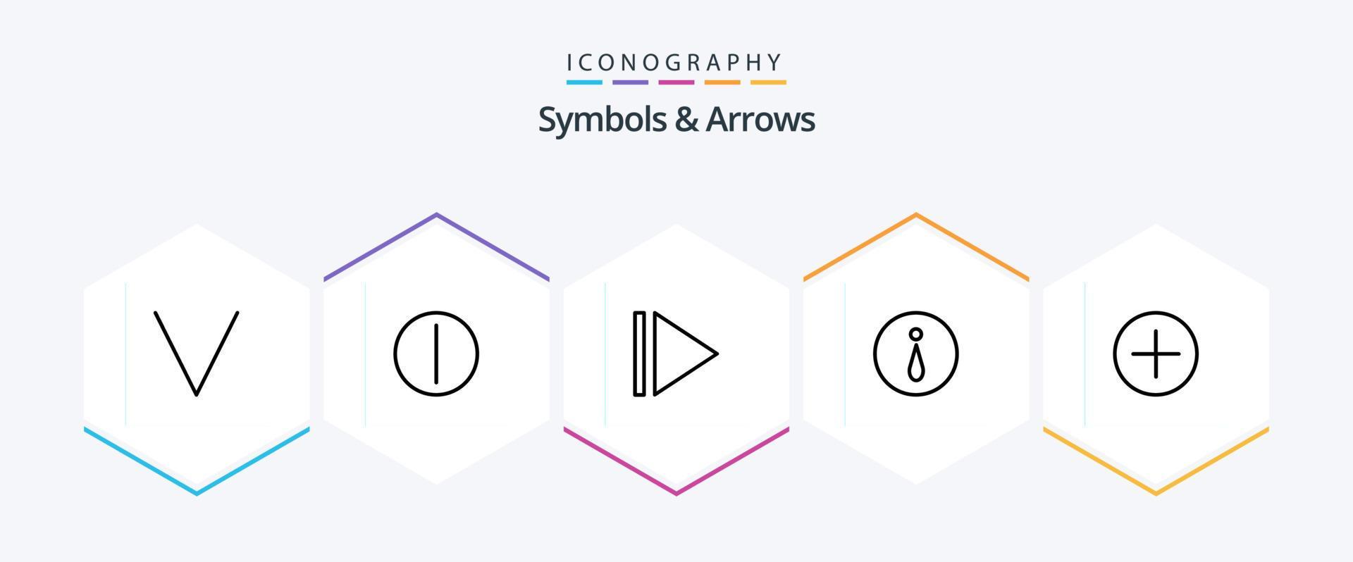 Symbols and Arrows 25 Line icon pack including . info. new Stock Free