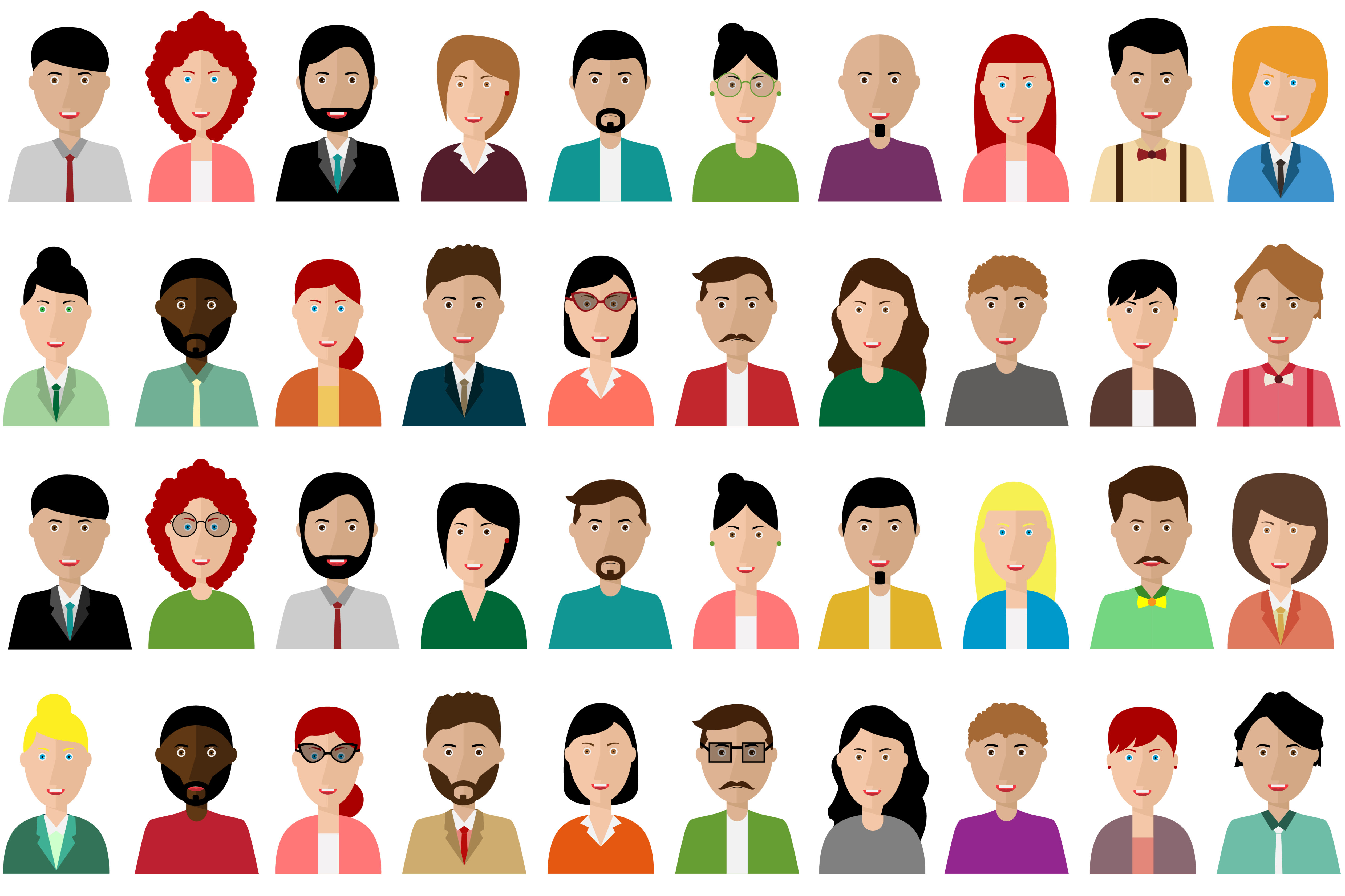 Colorful people avatar set Free Vector