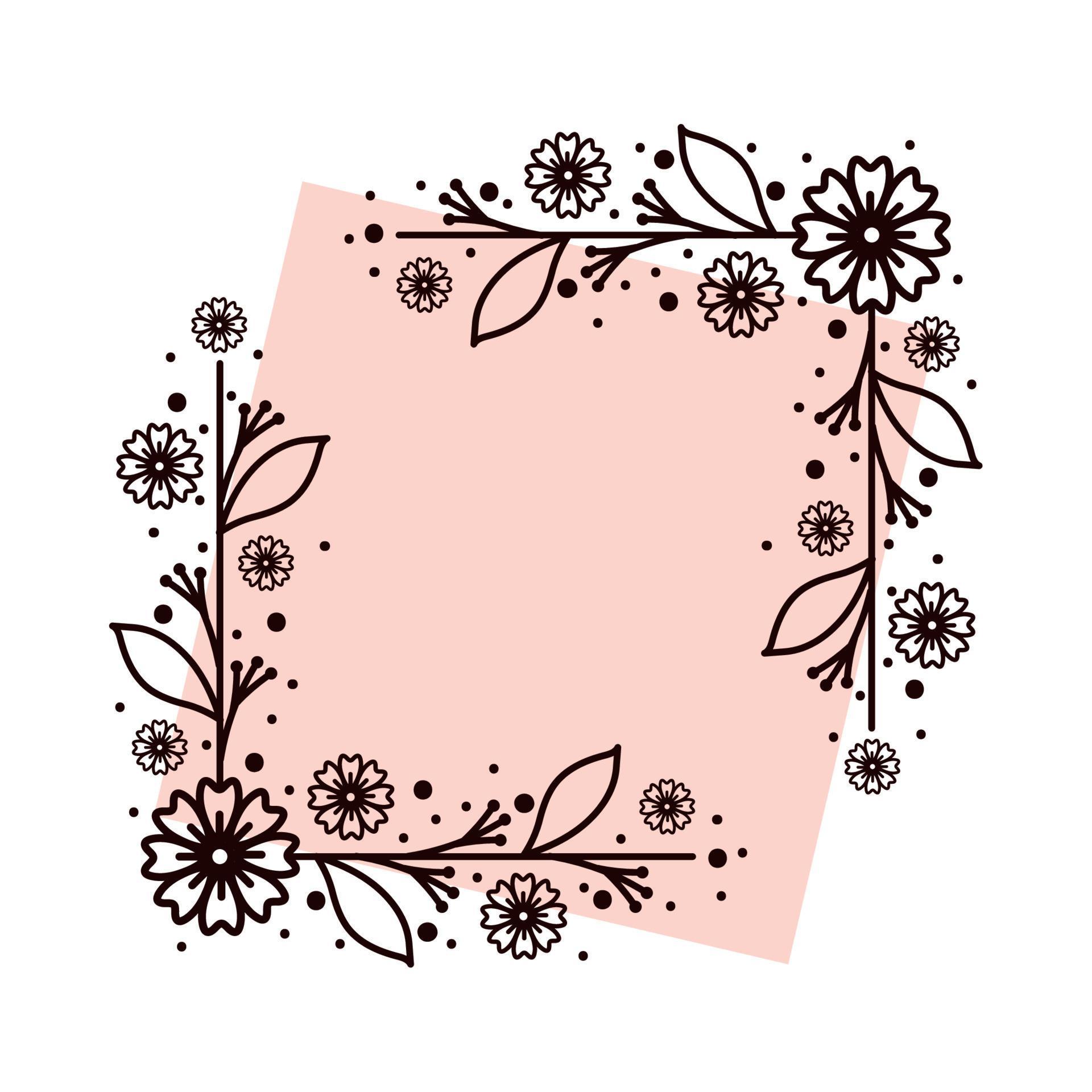 flowers leaf border Stock Free