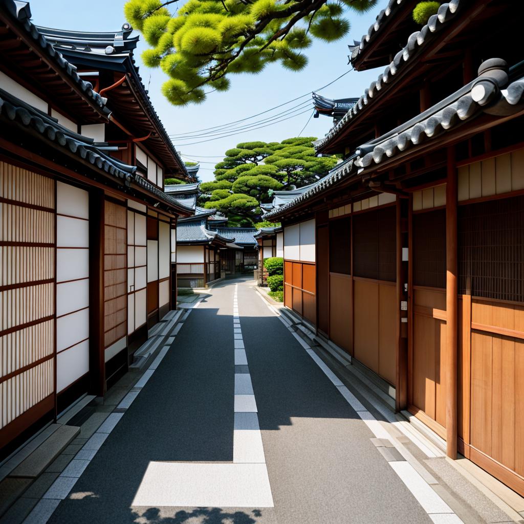 Japanese street background by by @ai_generated