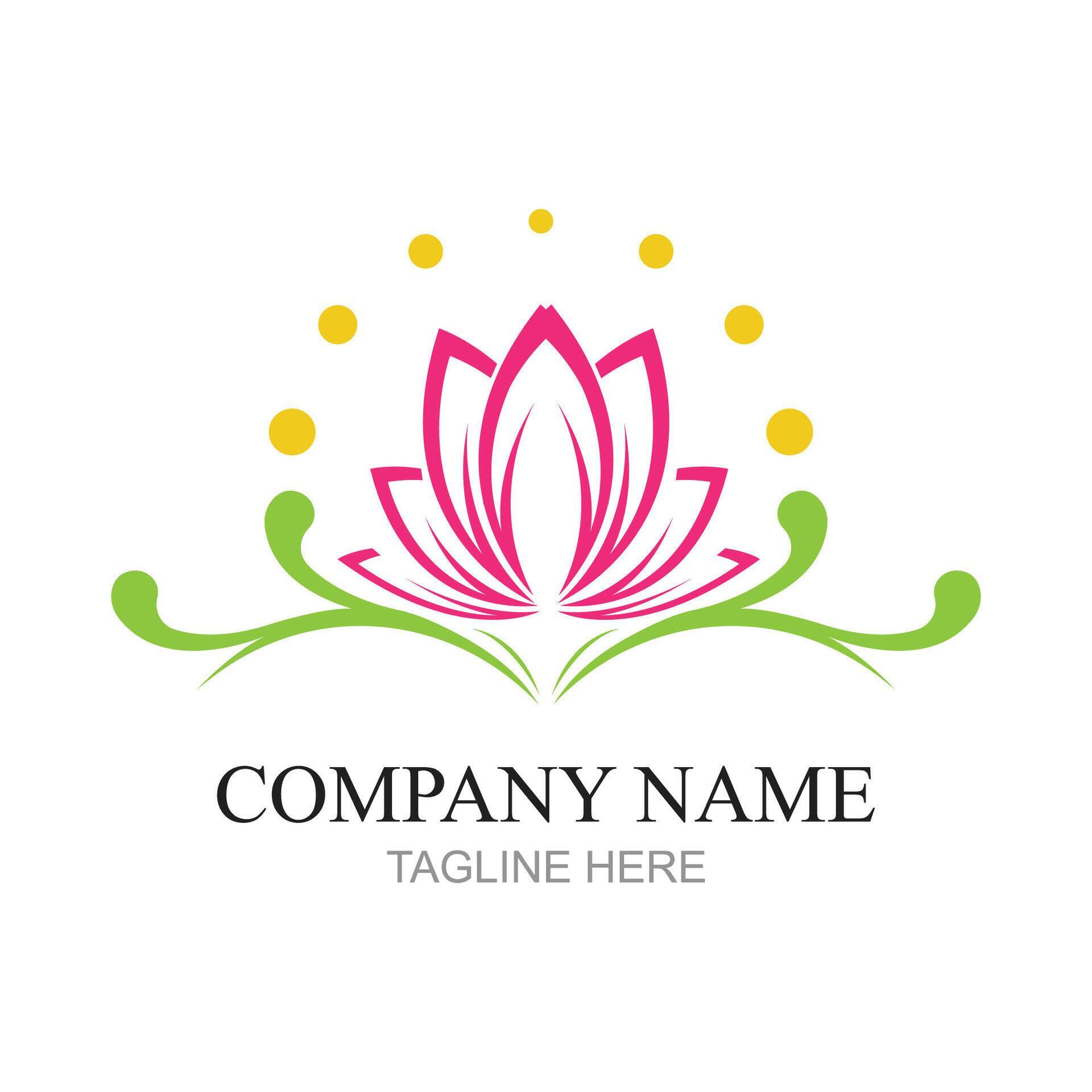 Vector lotus flower design for spa, yoga class, hotel and resort Stock Free