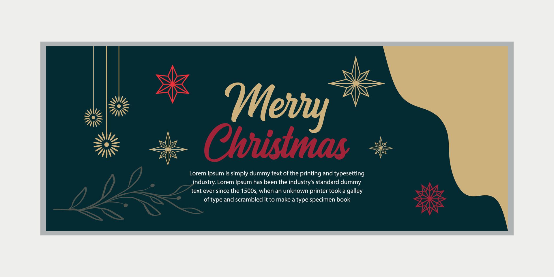 merry christmas banner set and happy new year banner, social media cover and web banner,Merry Christmas design for greeting card, Free Vector