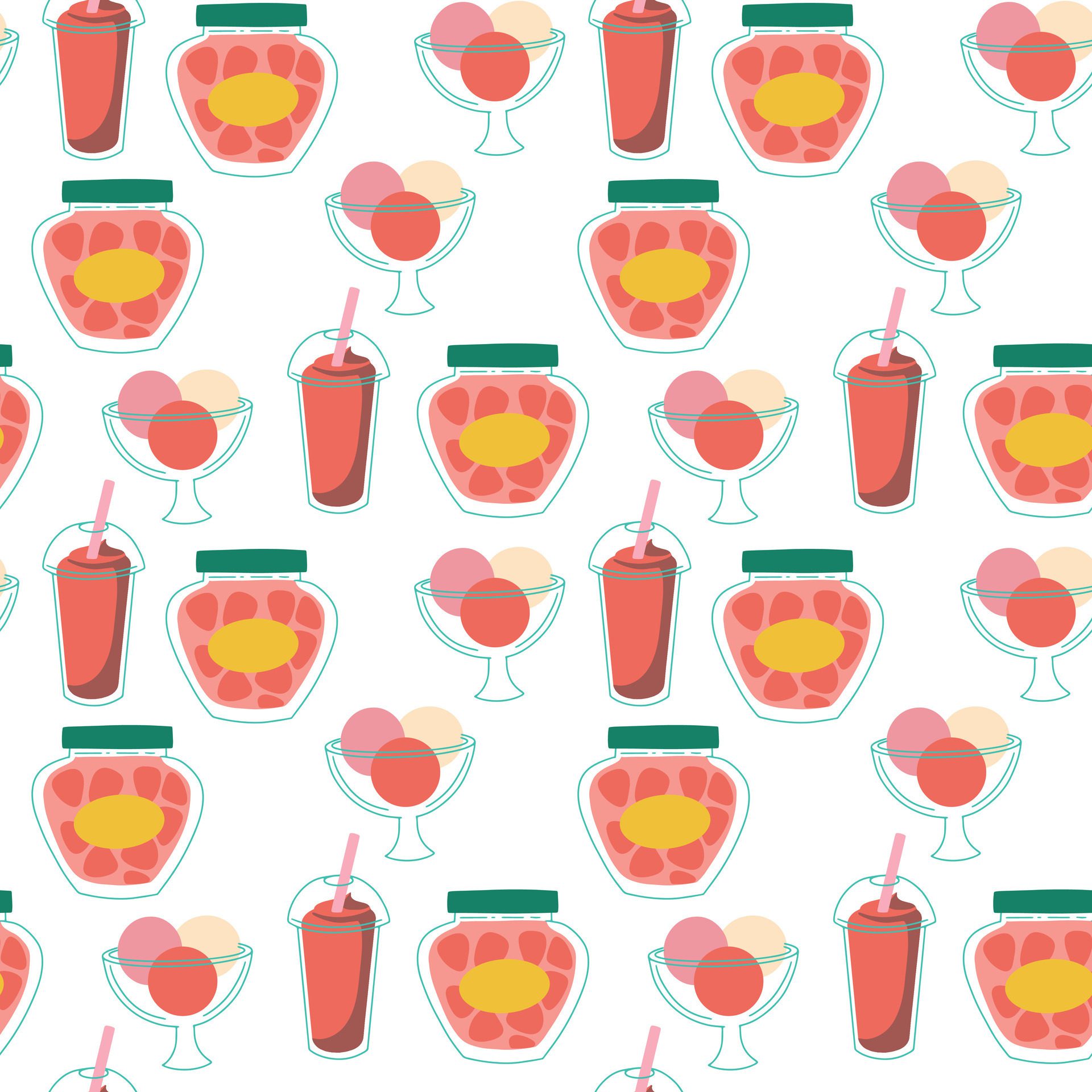 seamless strawberry jam pattern Free Vector