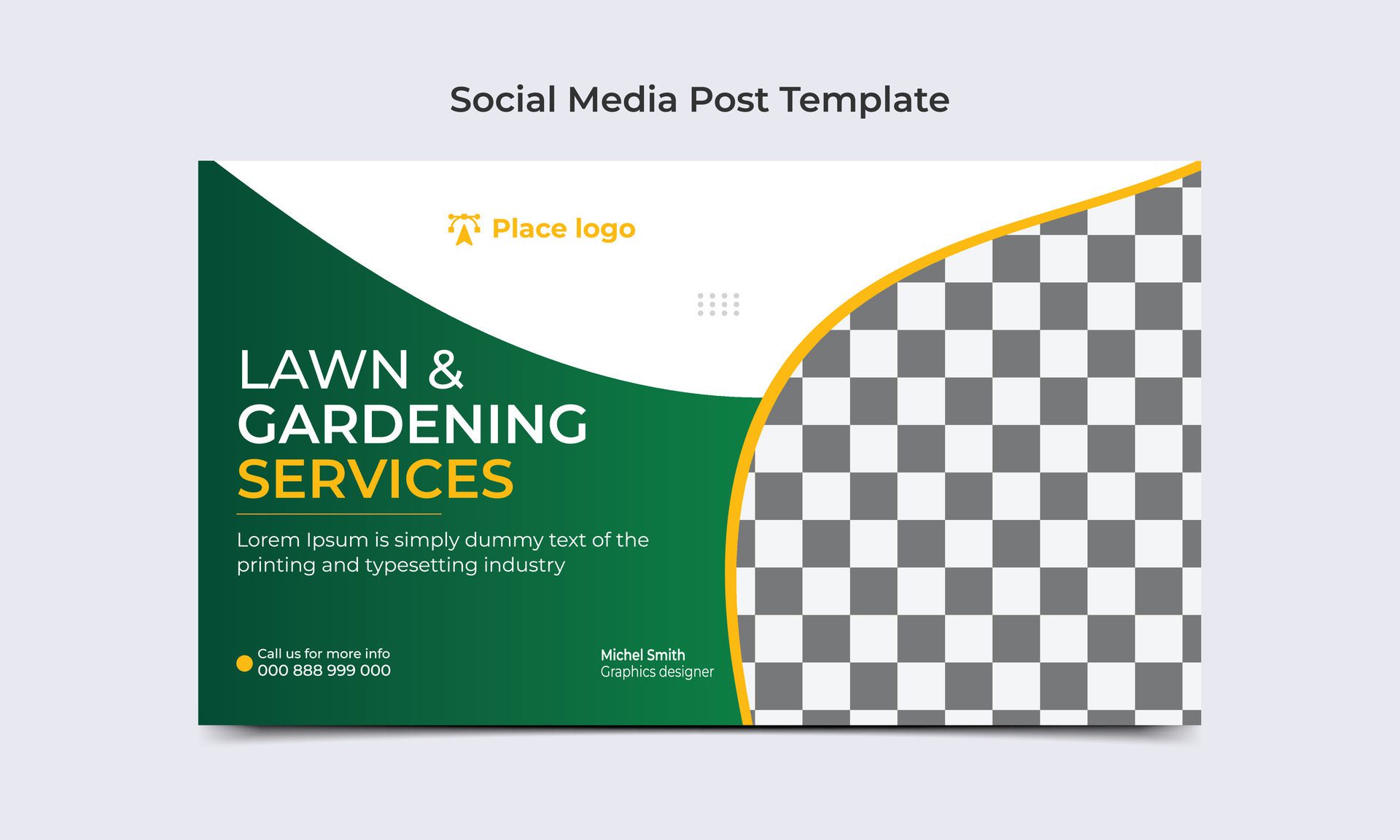 Lawn and Gardening service social media post web banner template. Free Vector