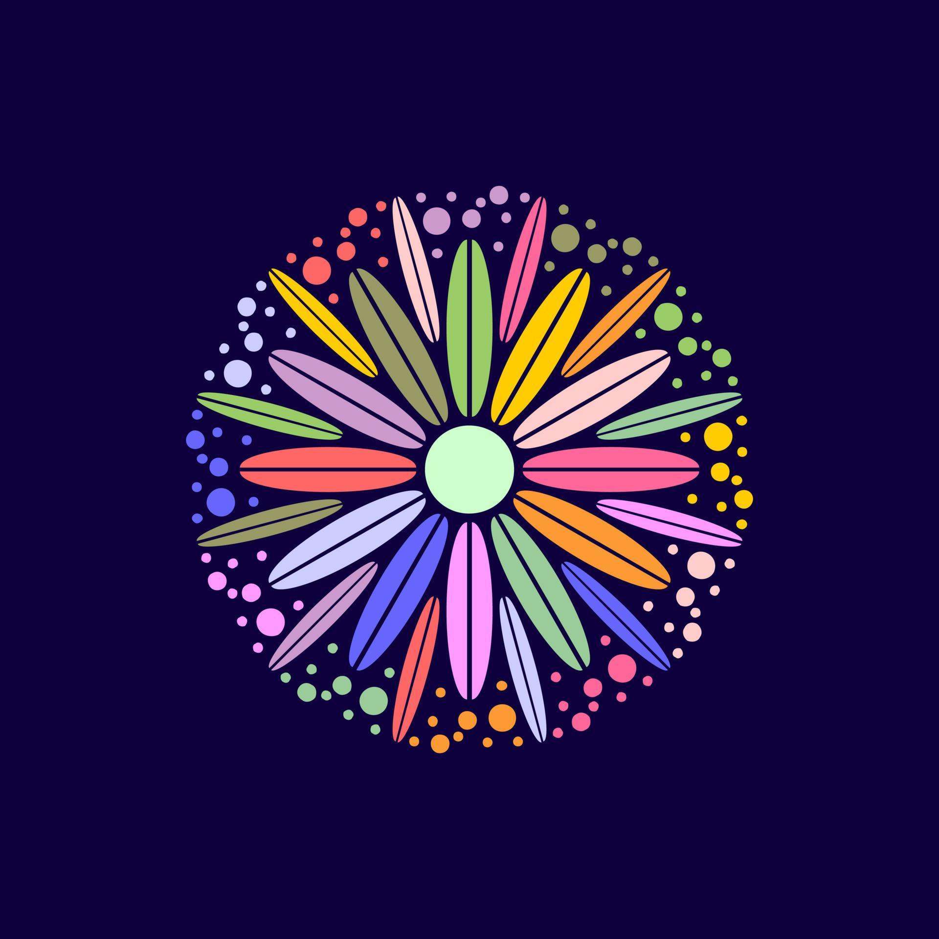 abstract circle flower colorful logo design Stock Free