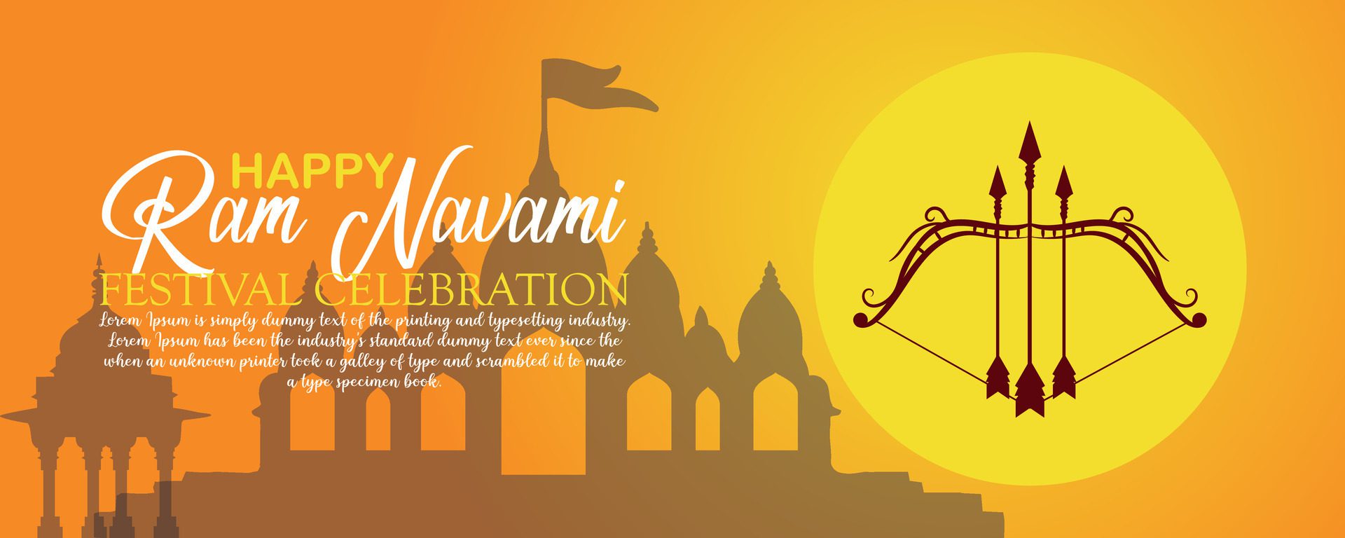 Happy Ram Navami cultural Banner Hindu festival vertical post wishes celebration card Ram Navami celebration background Free Vector