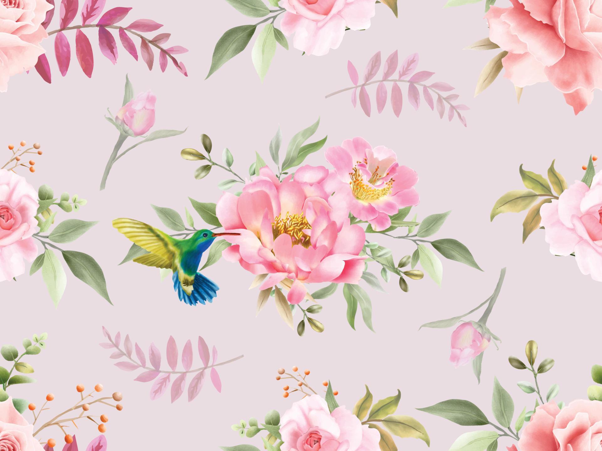 Soft pink flower seamless pattern Stock Free