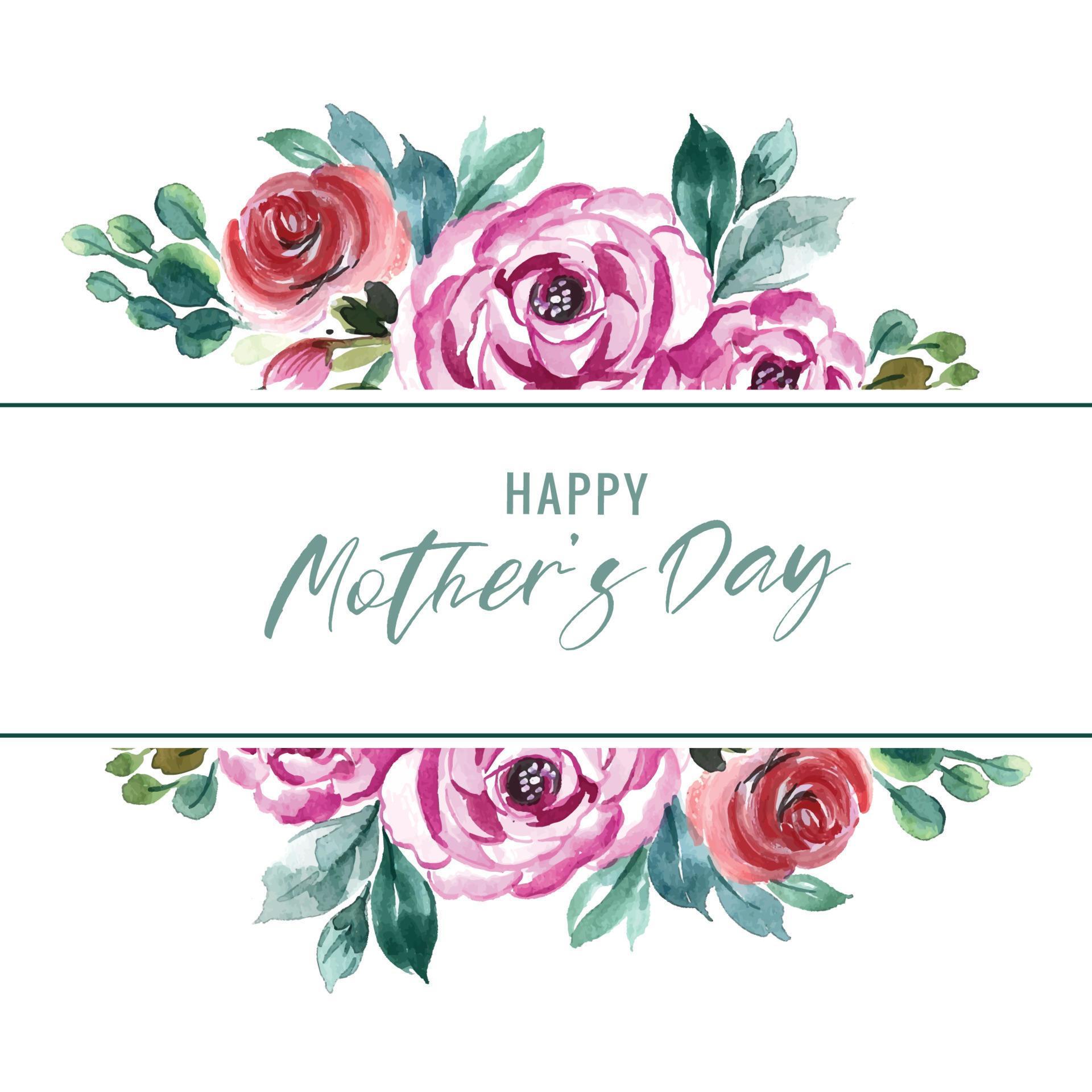 Happy mothers day beautiful greeting card decorative flowers background Stock Free