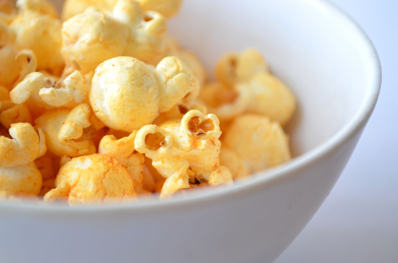 Bowl Of Popcorn Closeup Stock Free