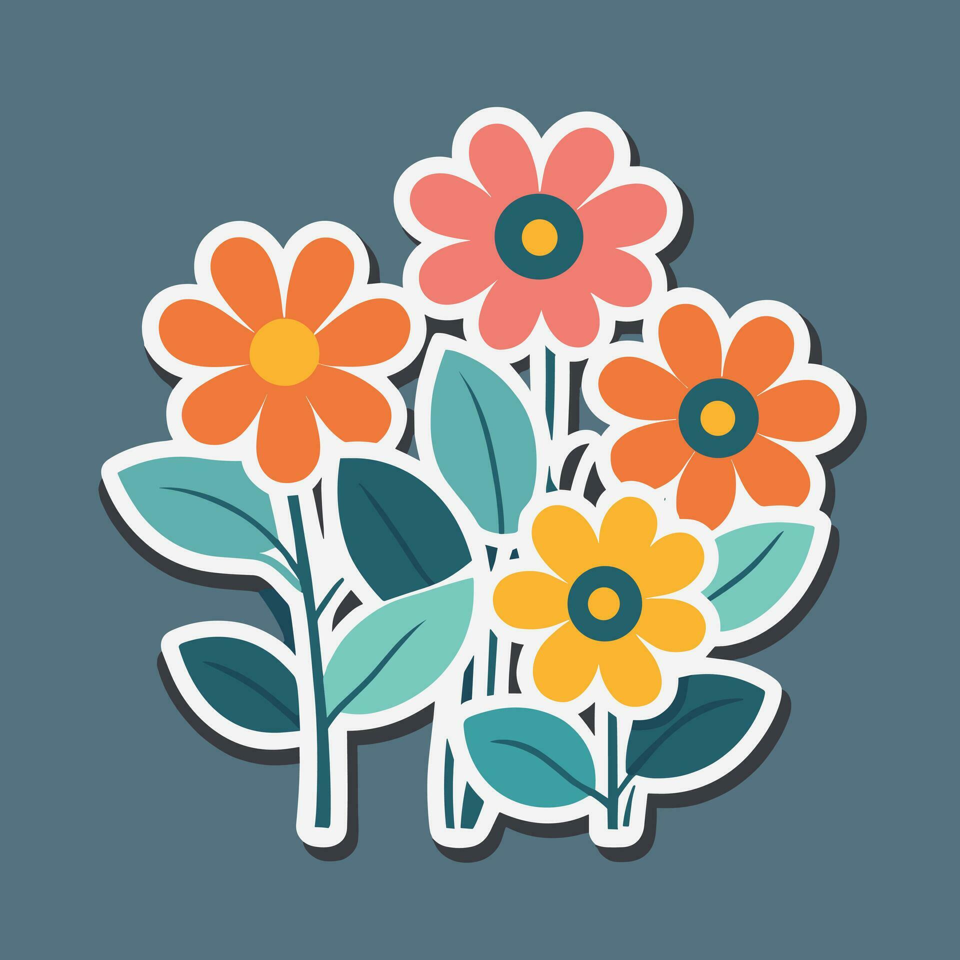 Flower sticker collection Stock Free