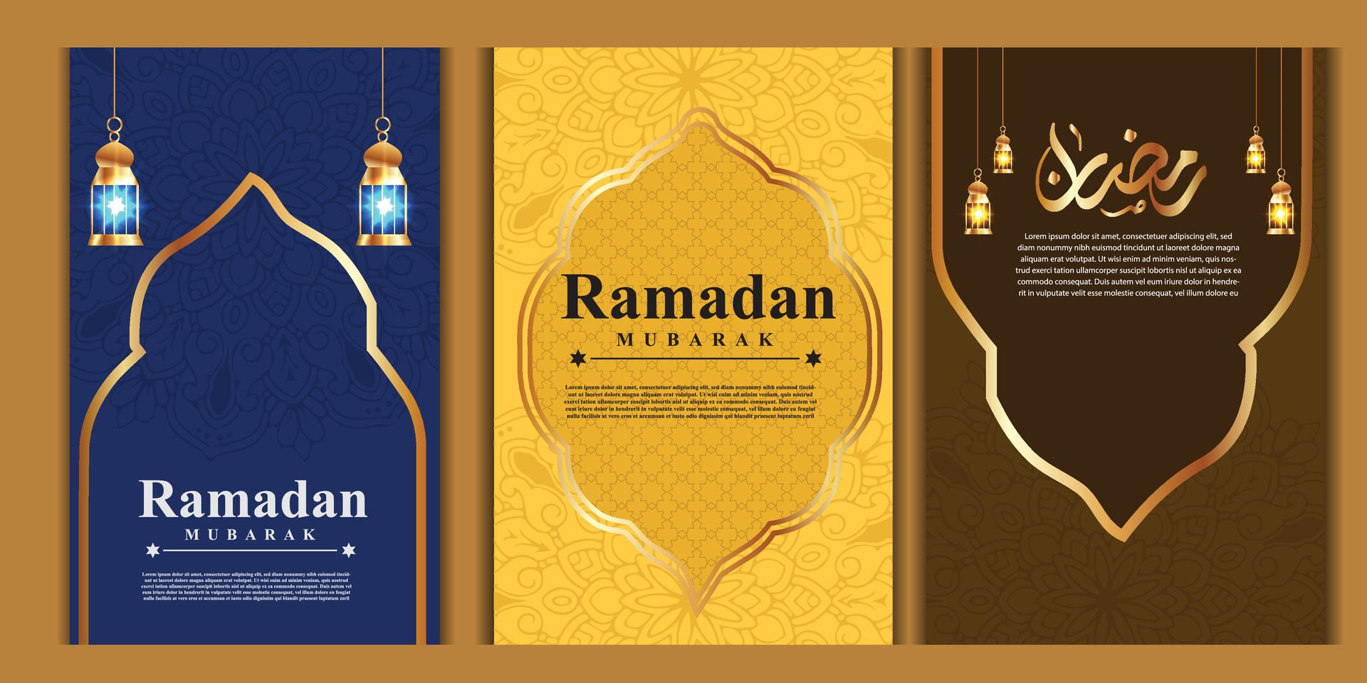 Ramadan Kareem Background, greeting banner Ramadan Islamic ornament background design template Free Vector