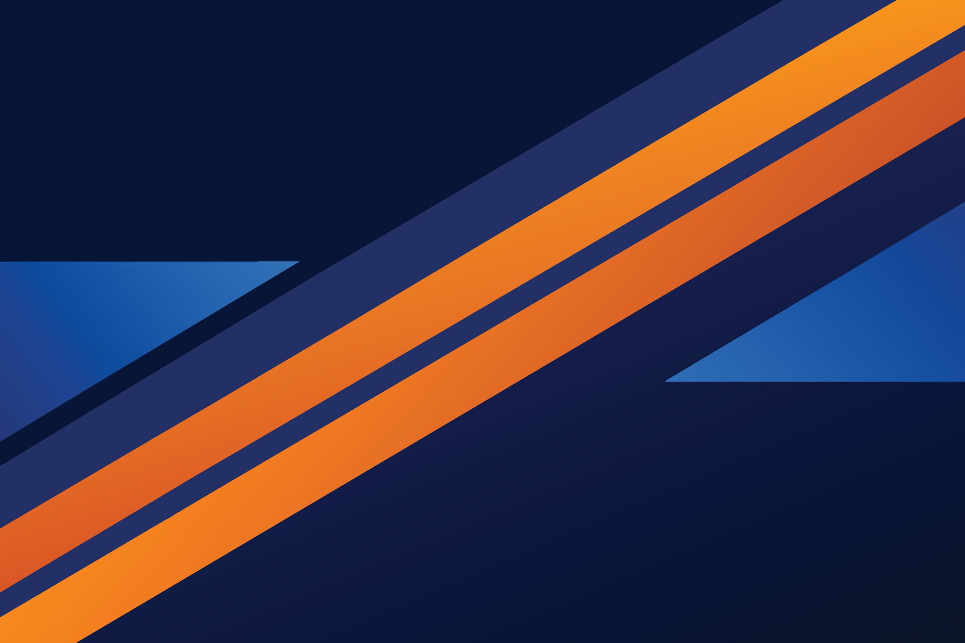 High contrast blue and orange glossy stripes. Abstract tech graphic banner design. Vector corporate background Free Vector