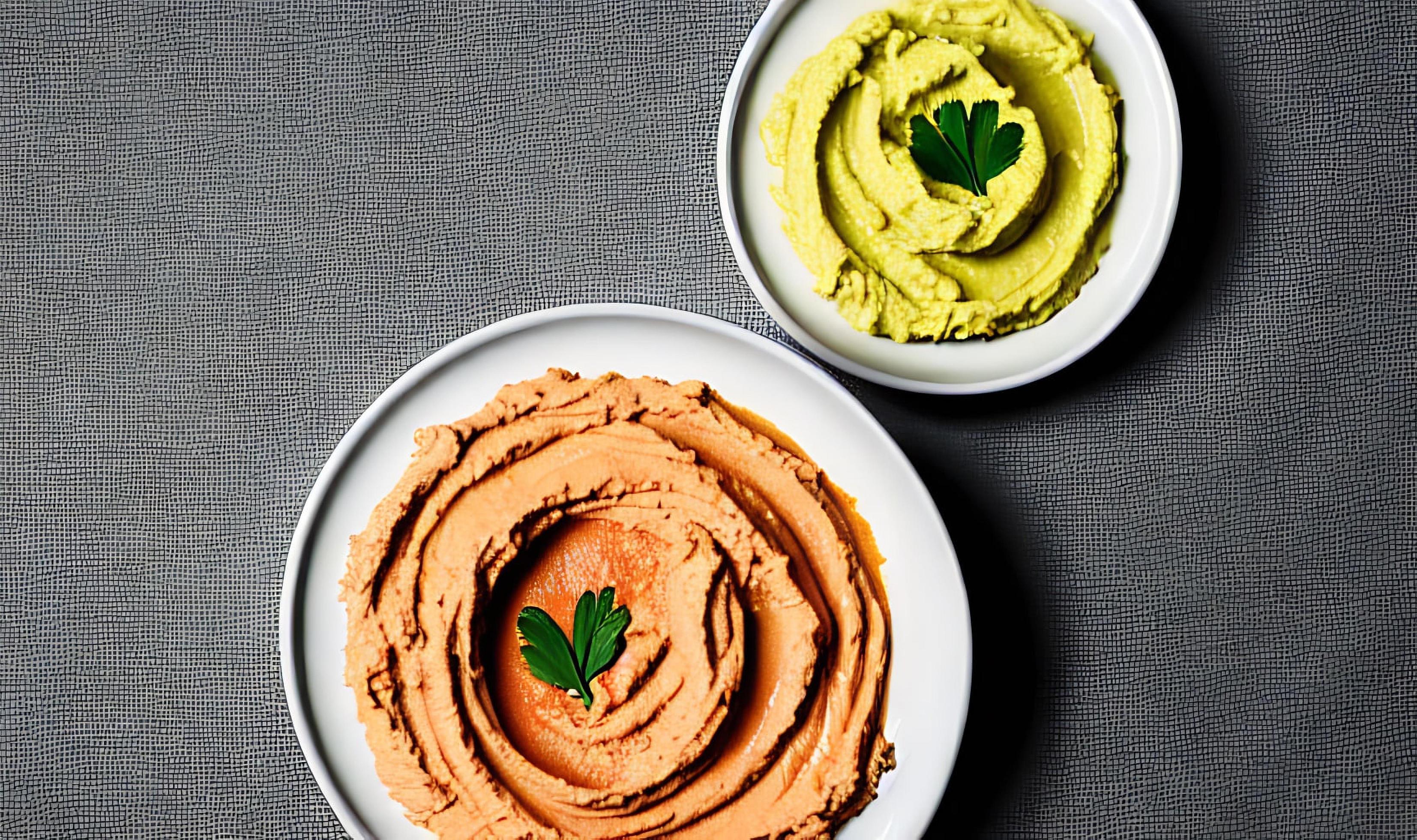 Healthy food. Traditional freshly made organic hummus. Stock Free