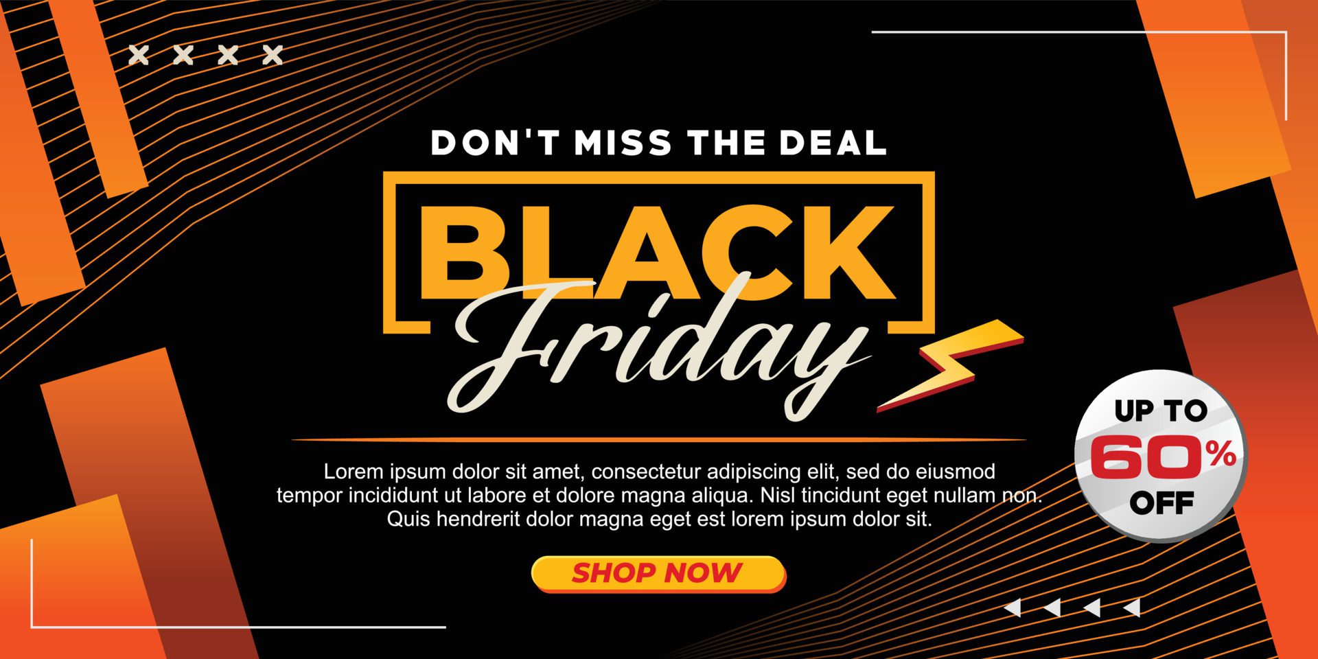 Black friday sale luxury banner. Black Friday Graphic design for the decoration of gift certificates, banners and flyer Free Vector and Free SVG