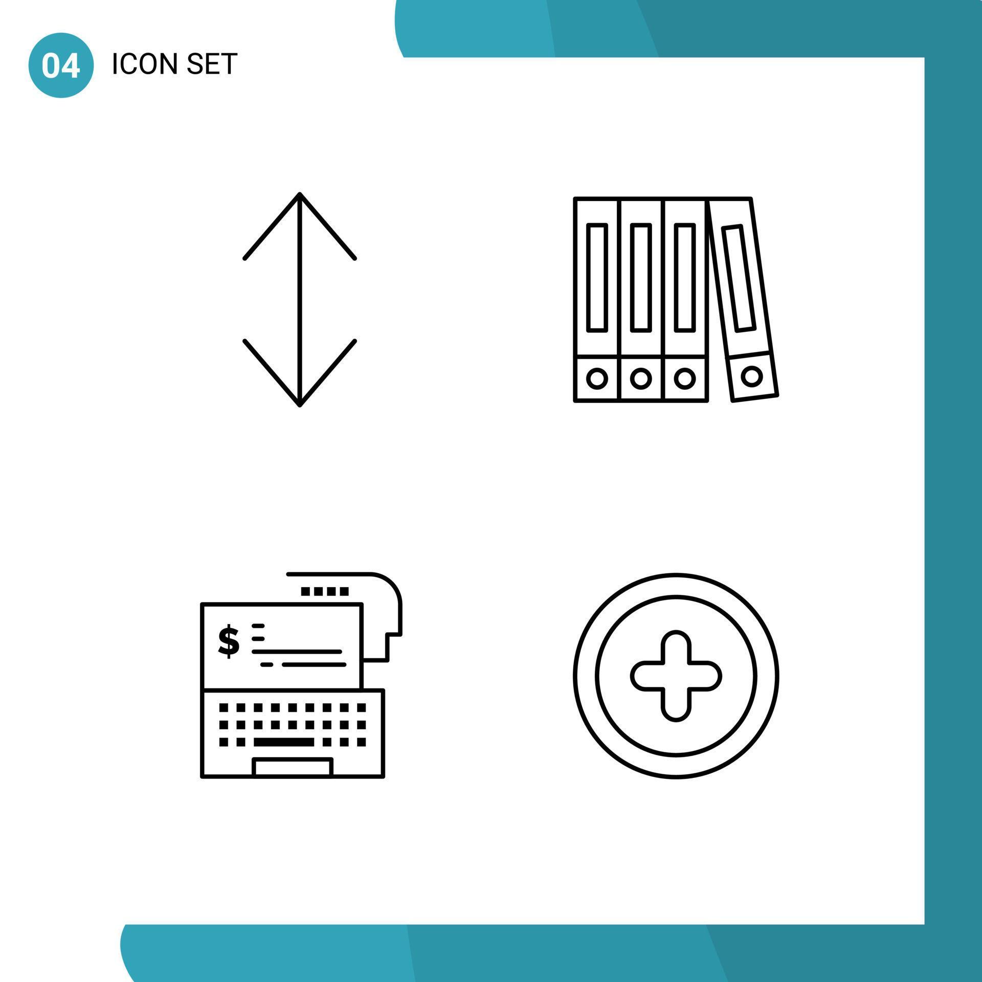 Universal Icon Symbols Group of 4 Modern Filledline Flat Colors of arrow online file bank plus Editable Vector Design Elements Stock Free