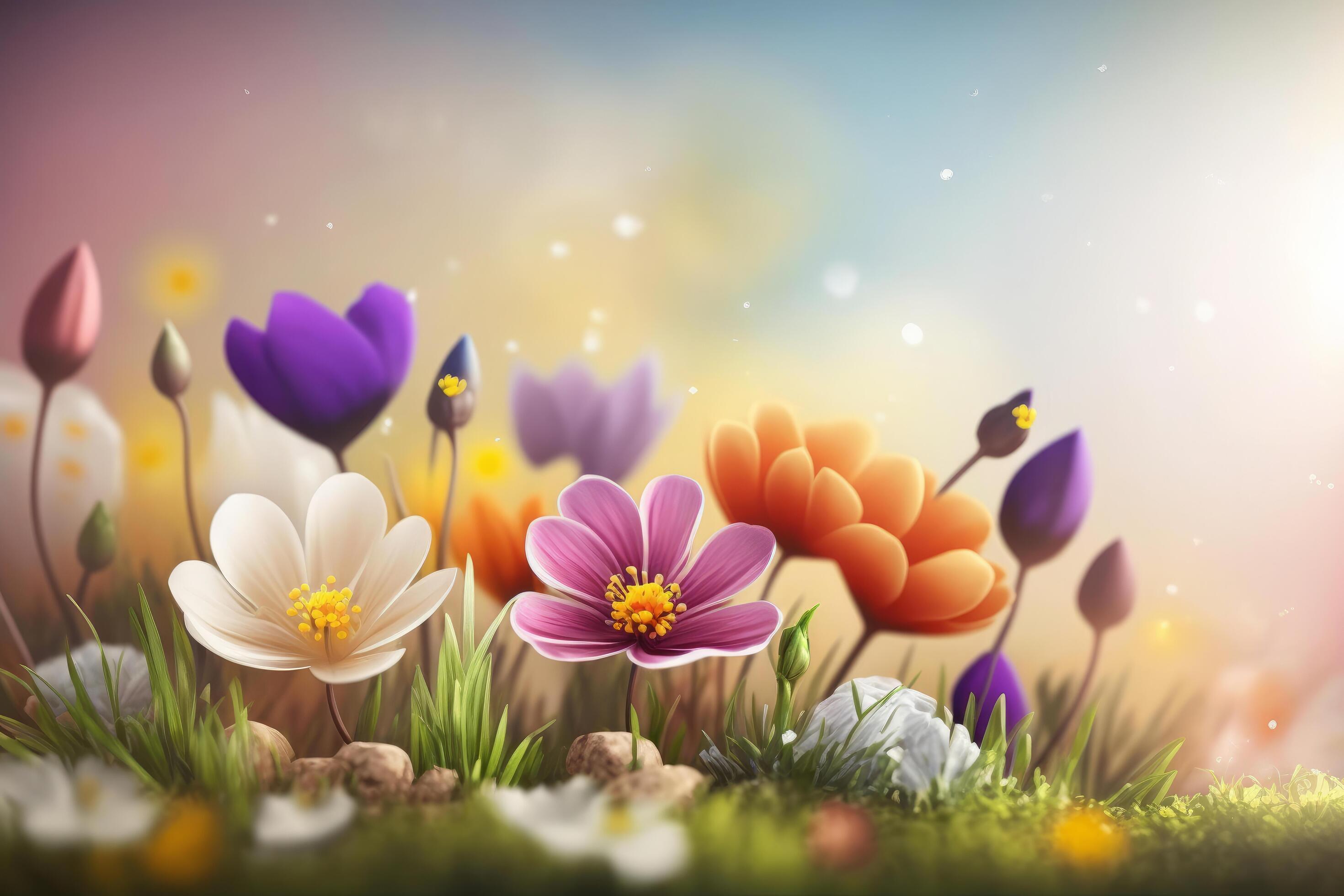 Summer background with flowers Illustration Stock Free