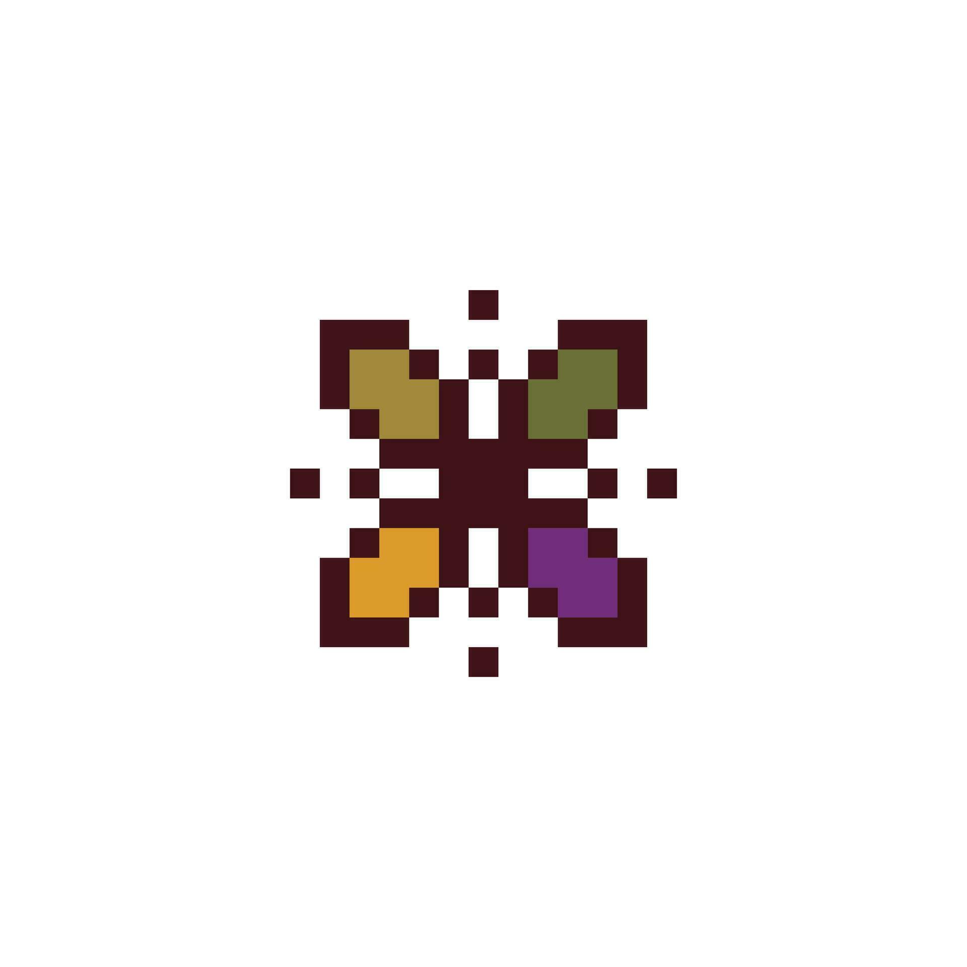 a pixel style logo with a flower in the center Stock Free