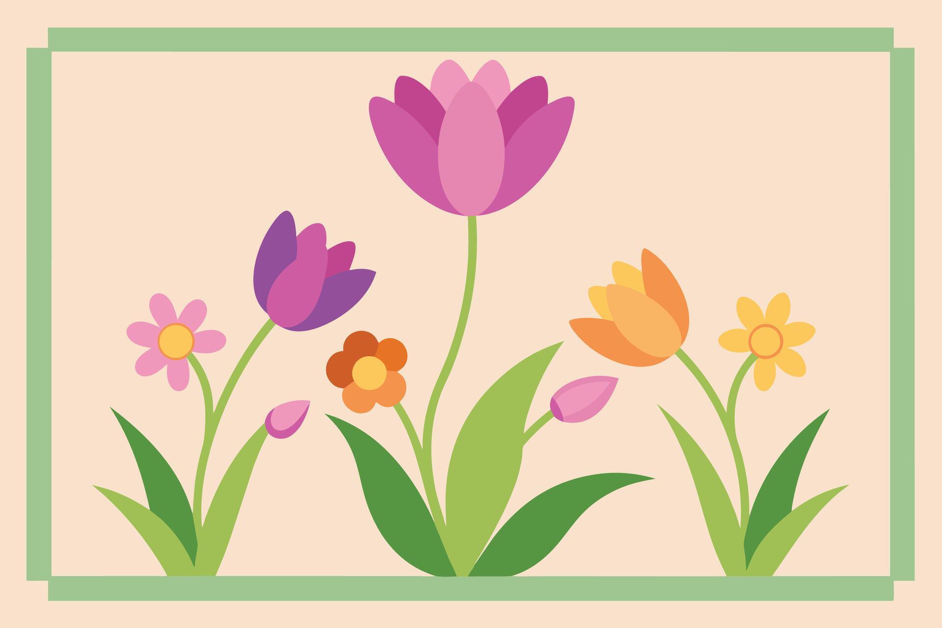 Spring Flower Frame Background Stock Free