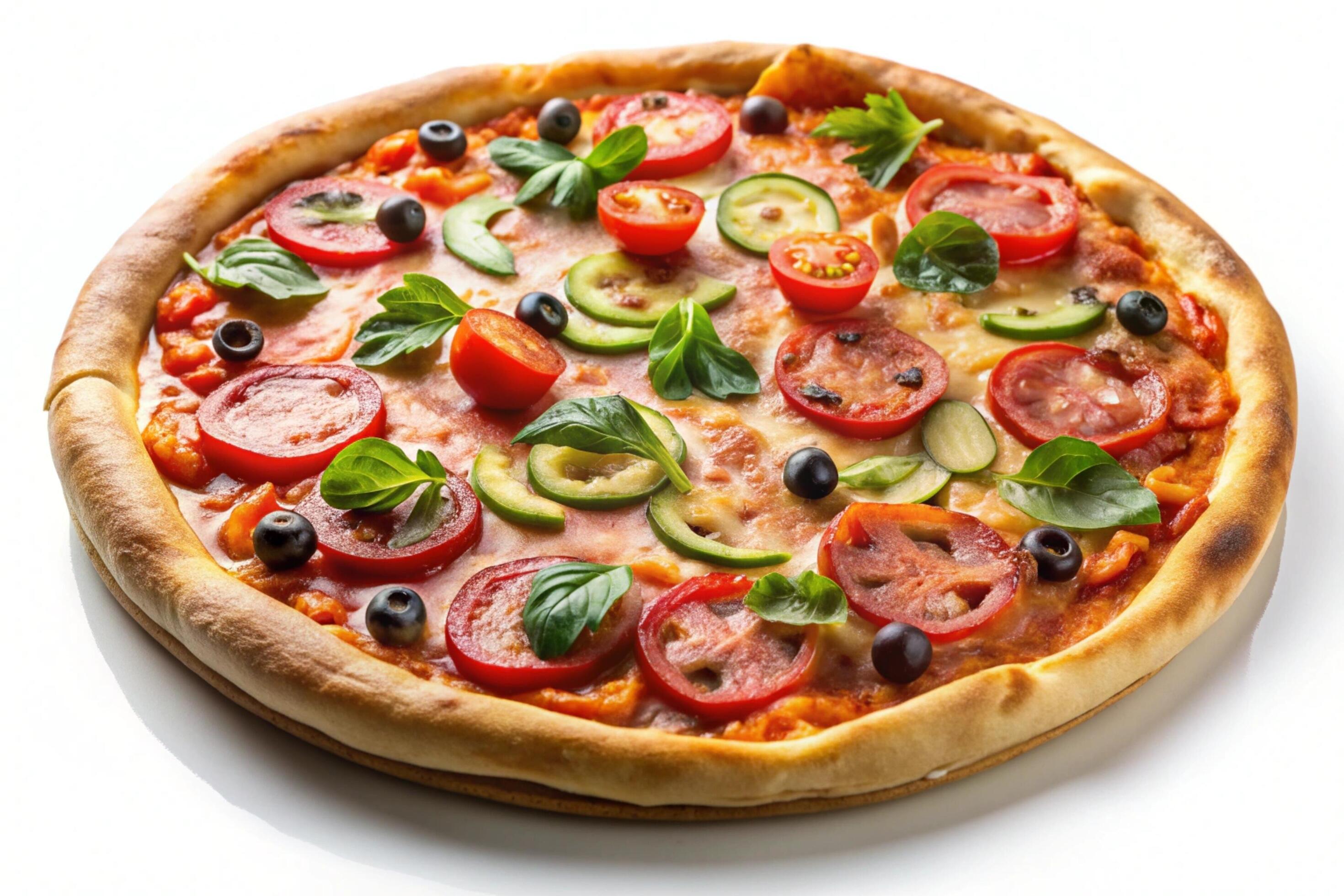 Pizza photo isolated on simple background Stock Free