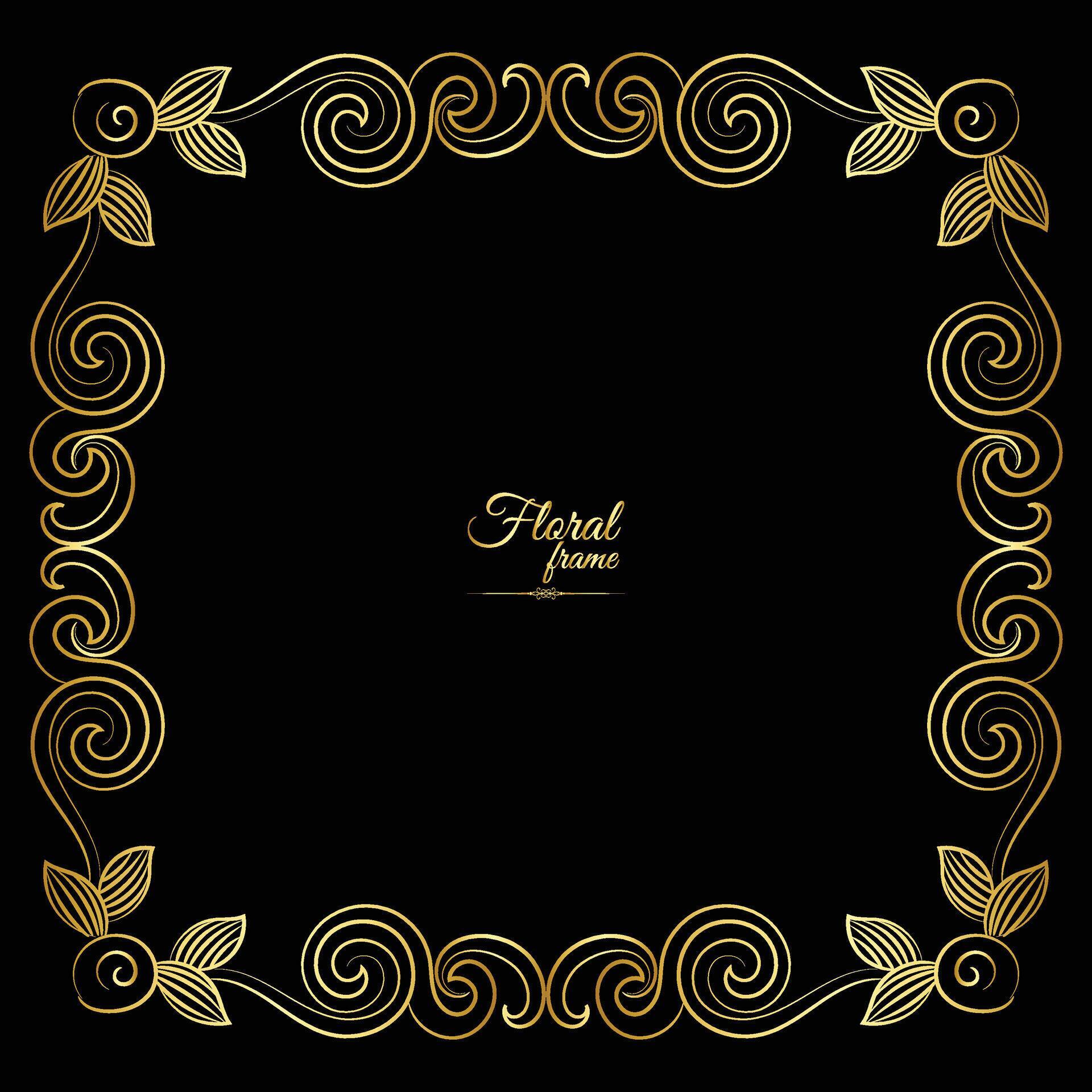 Vector luxury decorative golden vintage frames and borders. retro ornamental frame art and flower isolated floral background Stock Free