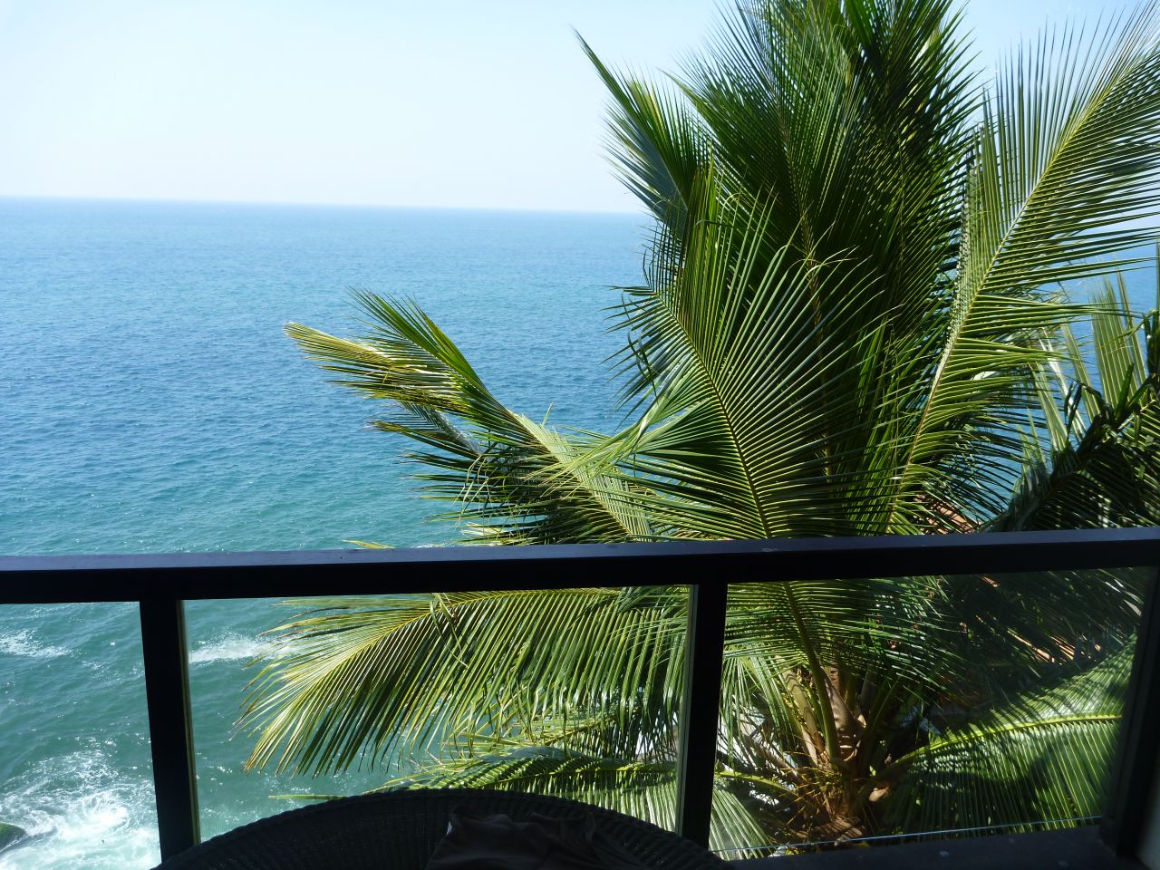 Balcony Sea View Palms Stock Free