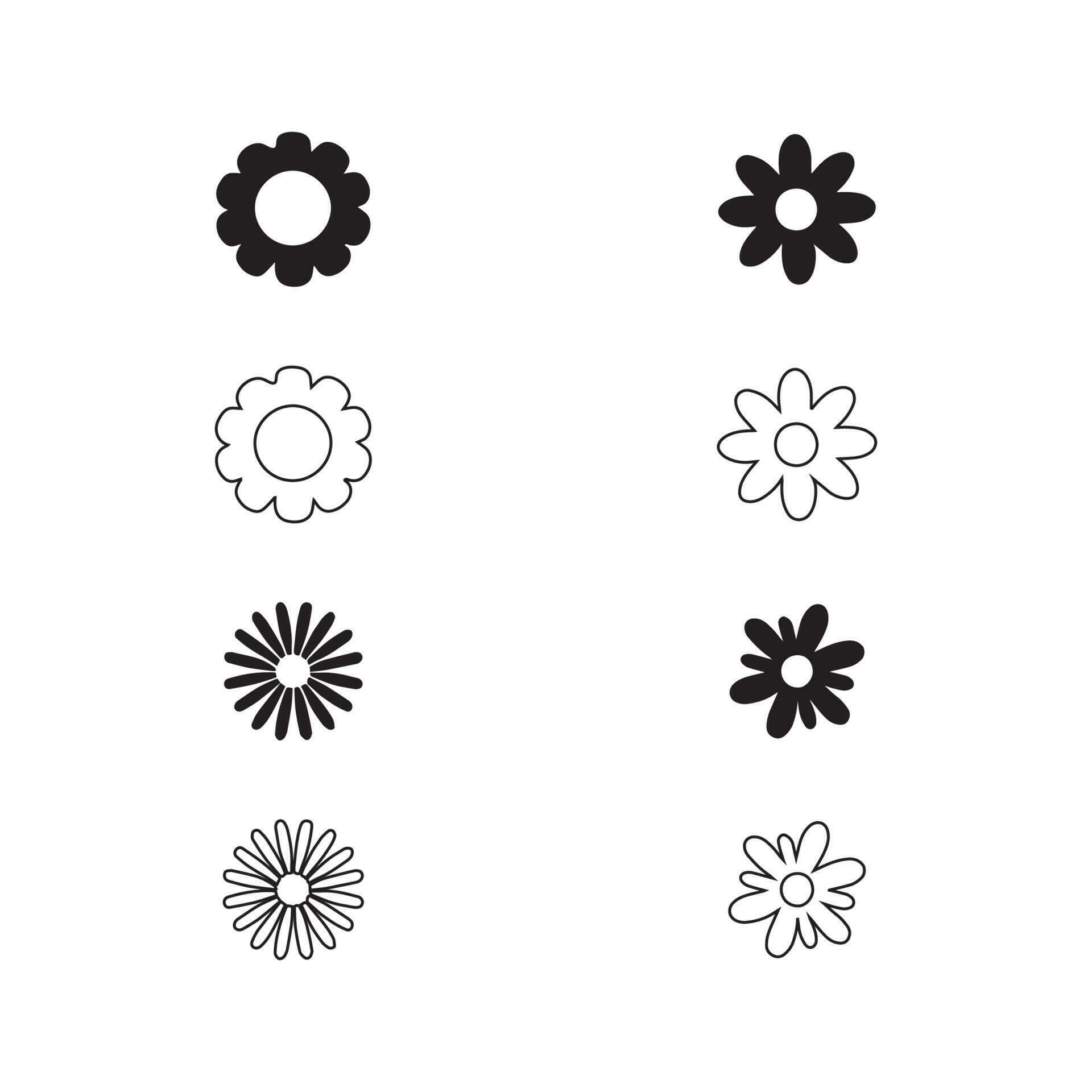 Set of floral elements. Different types of vector flower elements. Stock Free