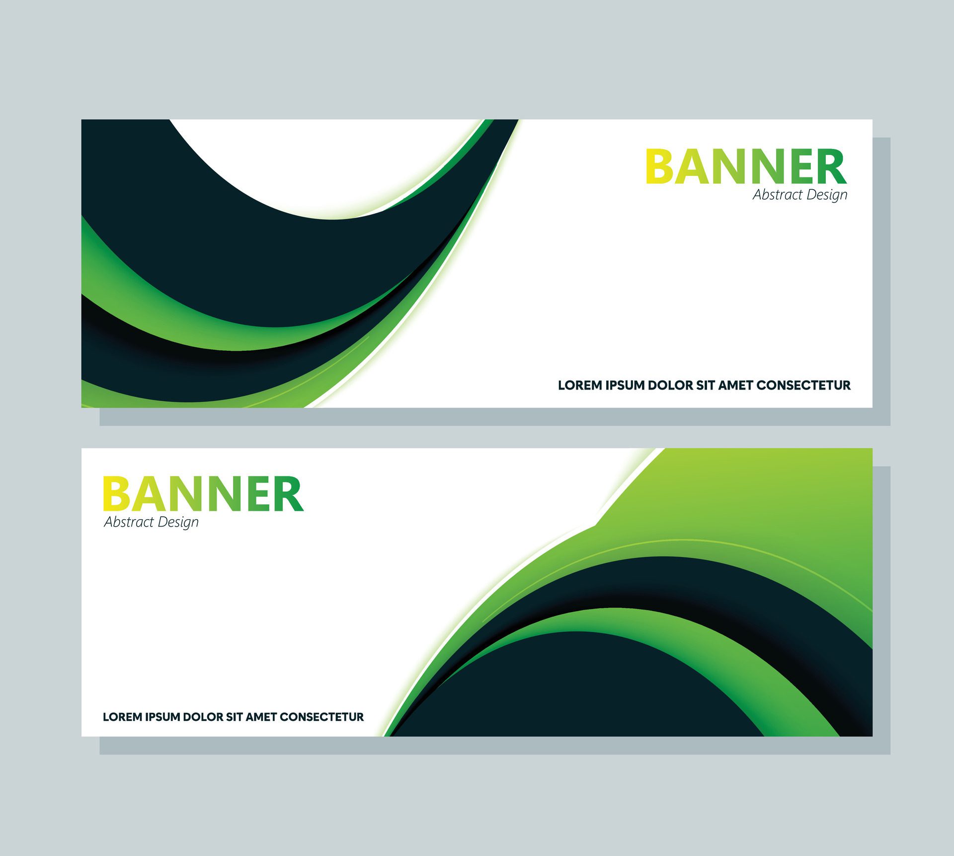 green abstract wave banner design Free Vector