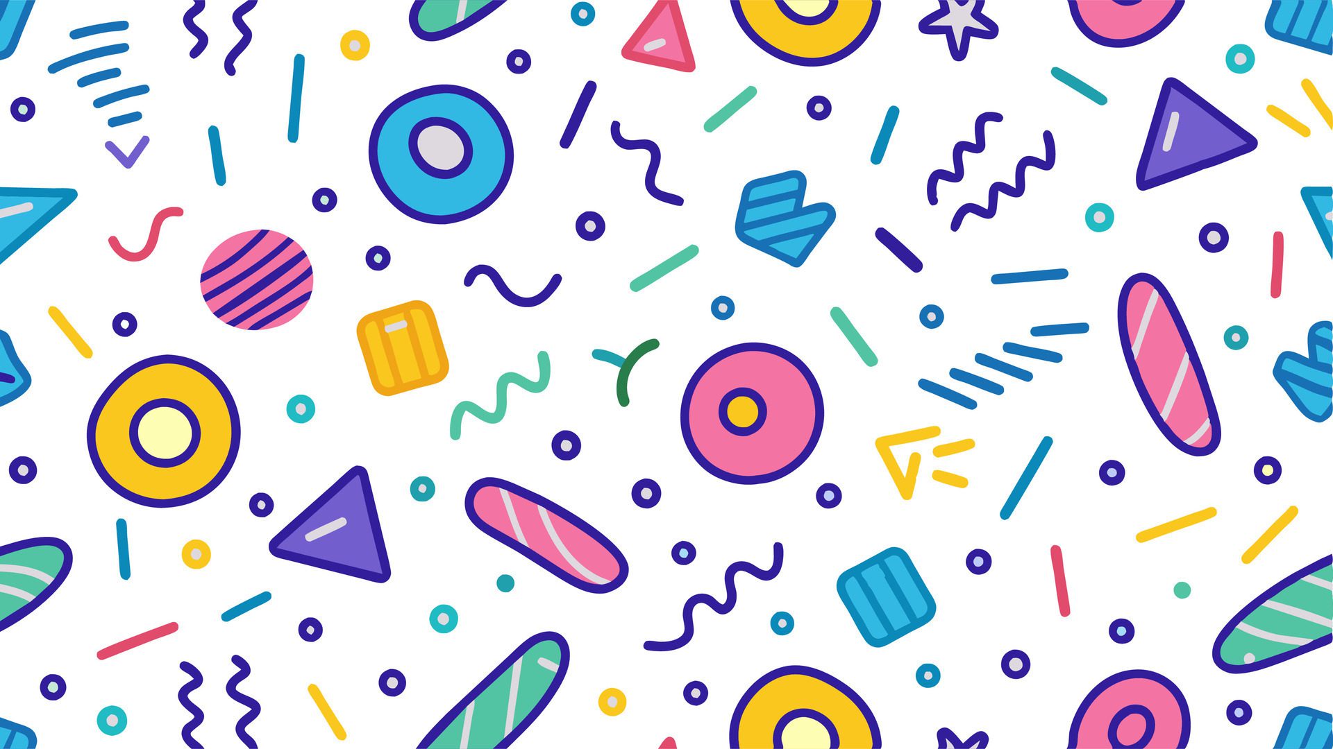 Playful Doodle Pattern Kids Free Vector