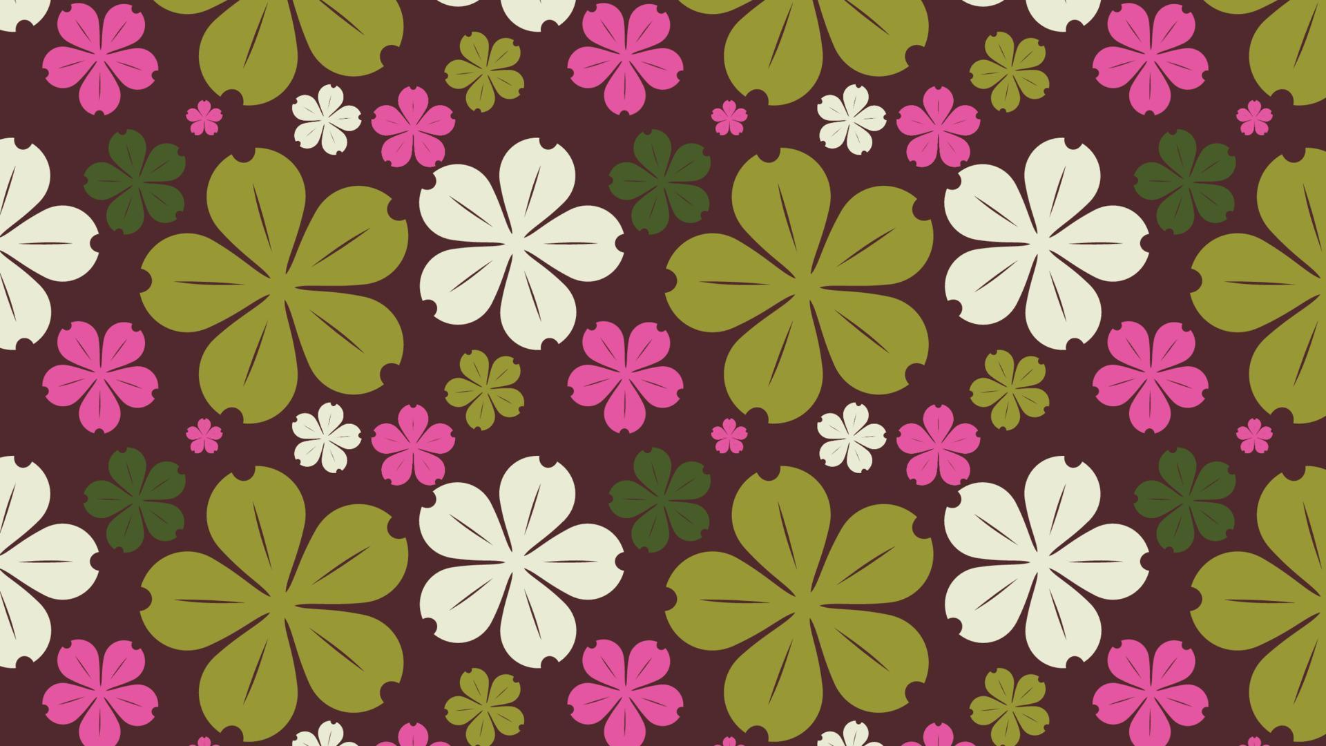 Maroon Retro Flower Wallpaper Stock Free